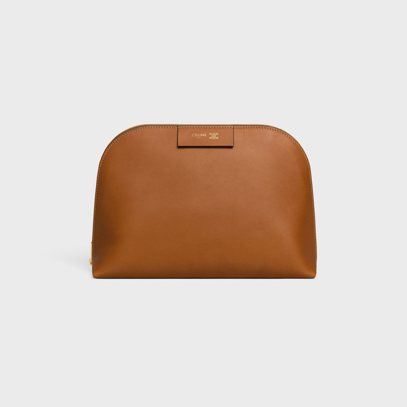 LARGE COSMETIC POUCH IN SMOOTH CALFSKIN 1