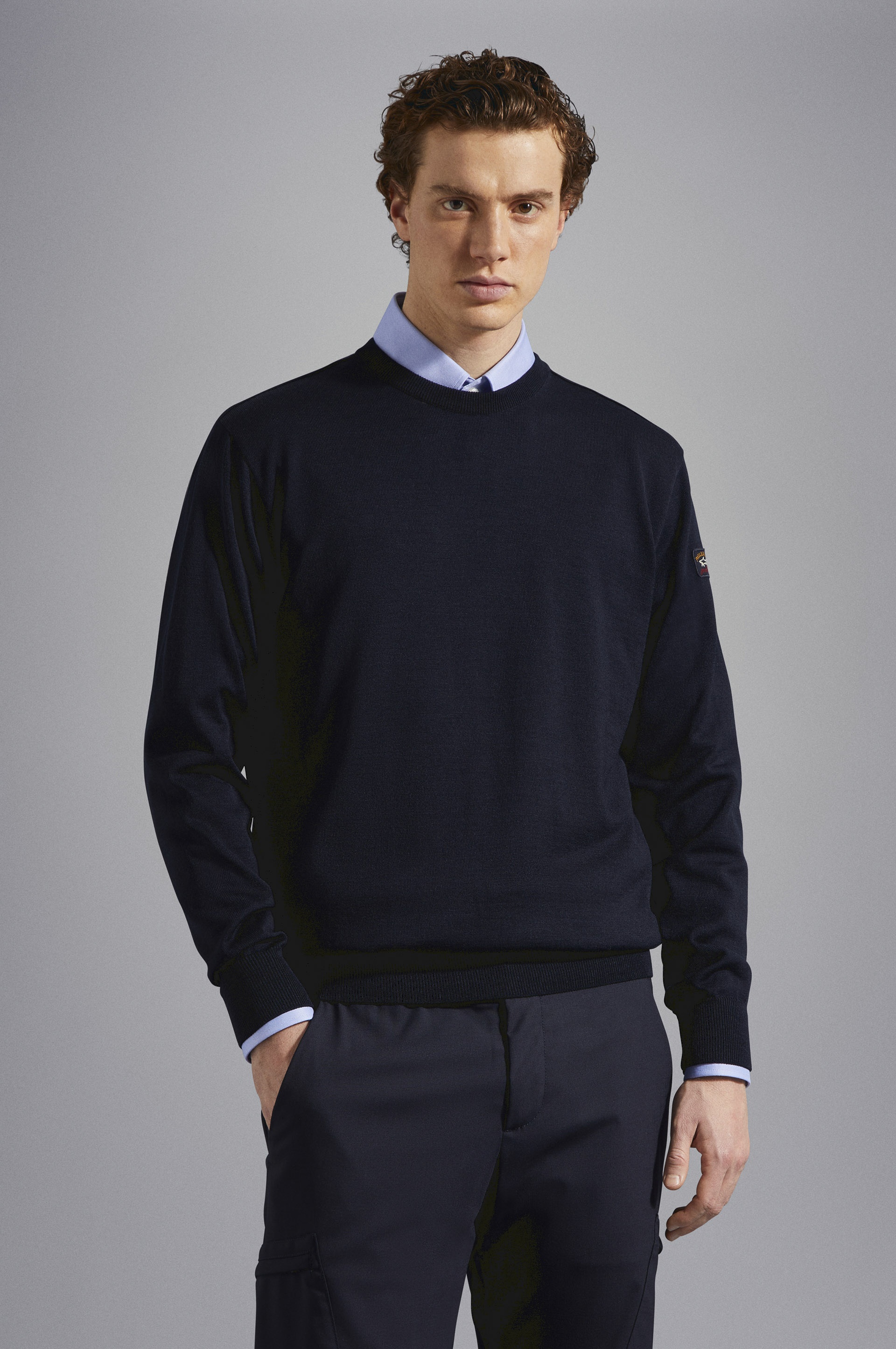 MERINO WOOL CREW NECK WITH ICONIC BADGE - 6