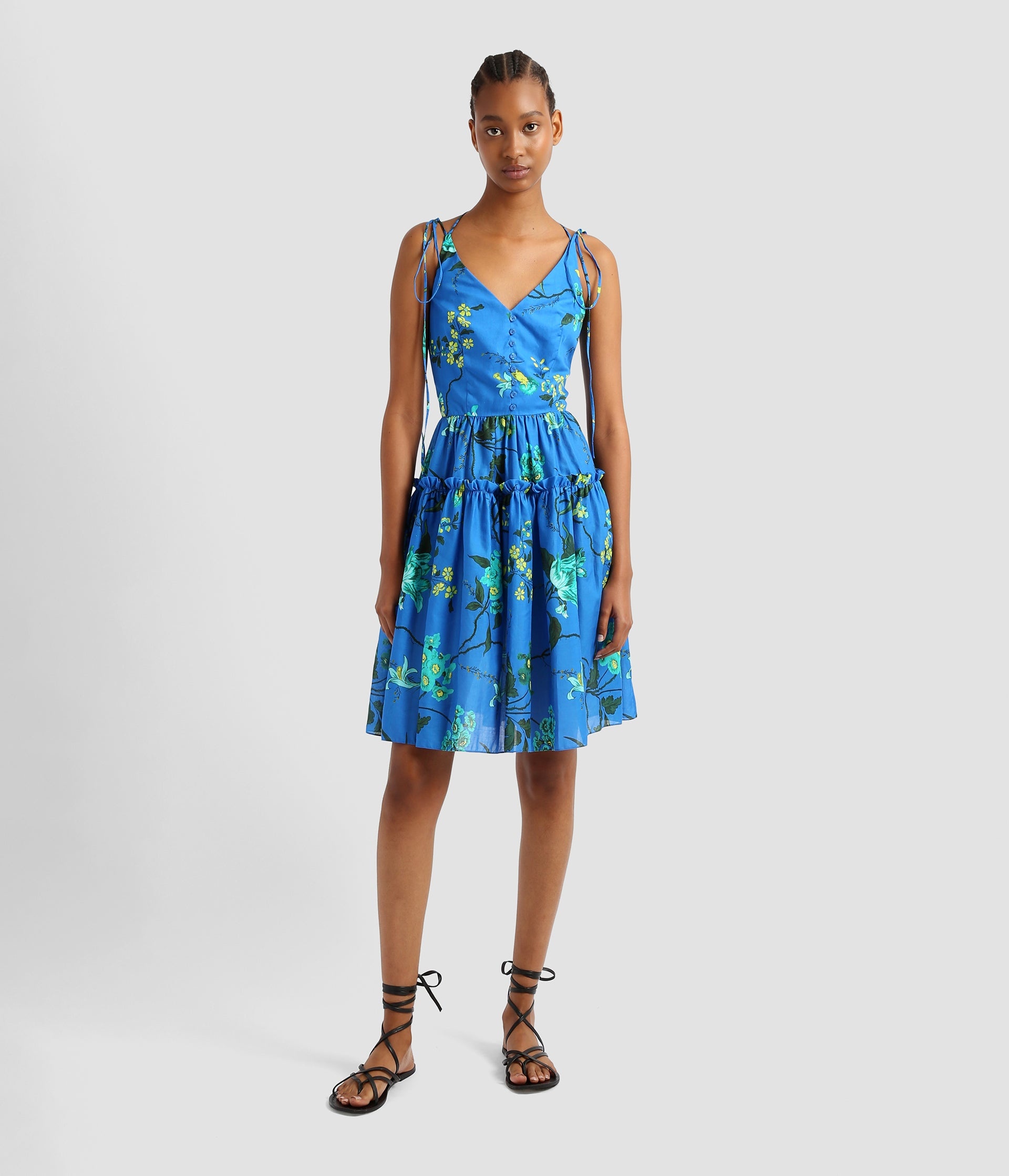 SLEEVELESS DRESS WITH TIE STRAPS - 4