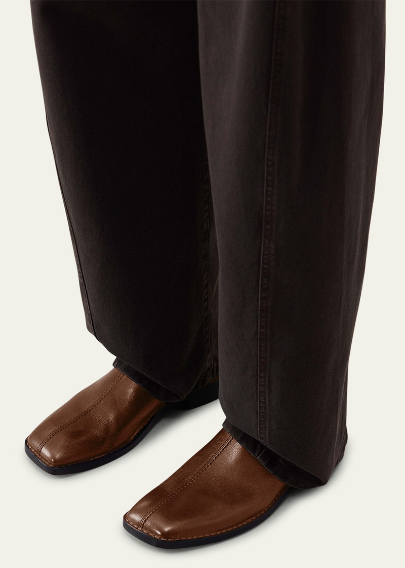 Lemaire Men's Leather Square-Toe Ankle Boots outlook
