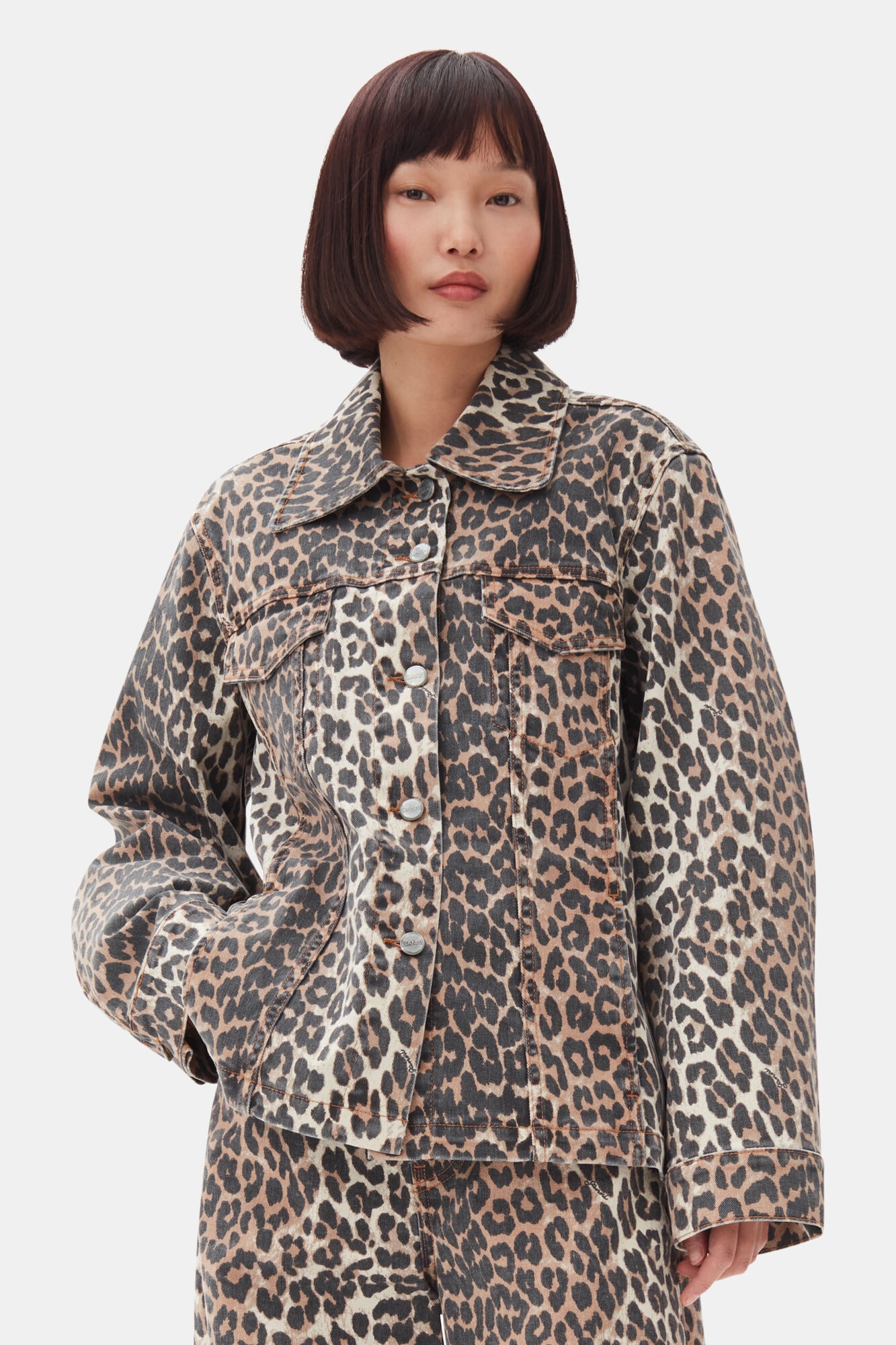 LEOPARD PRINTED DENIM JACKET - 2