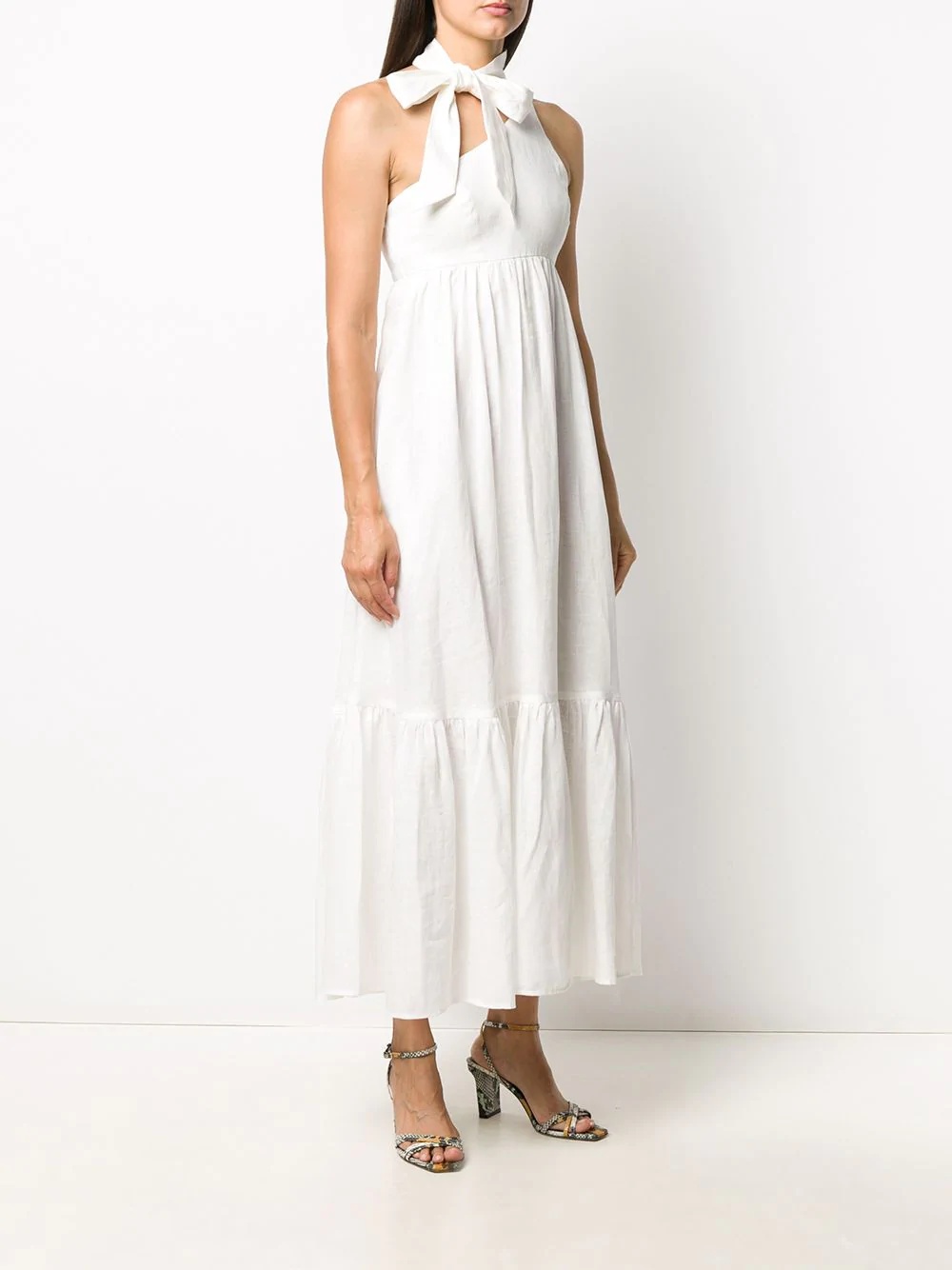 one-shoulder flared midi dress - 3