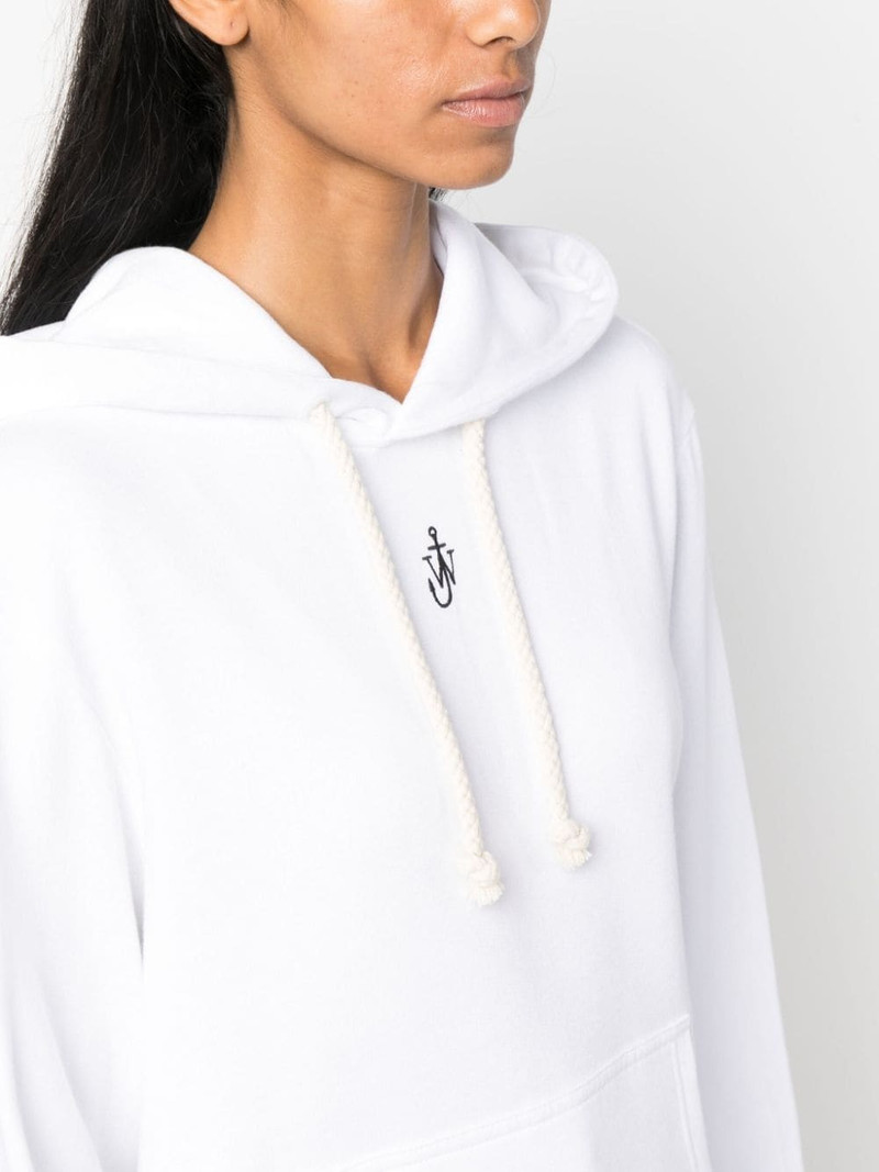 logo-embroidered cotton blend hoodie 5
