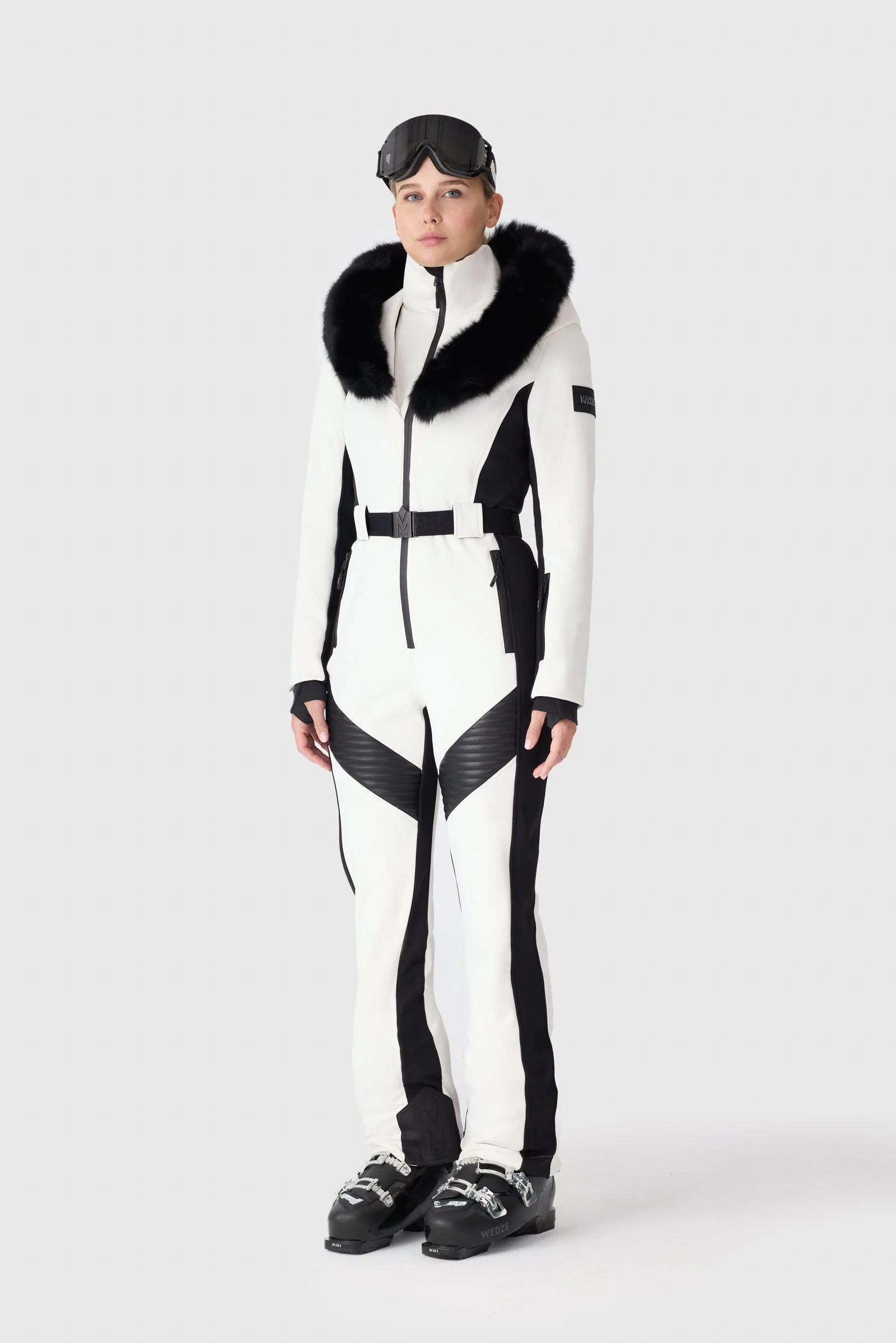 ELLE-ZR Bonded Fleece Ski Suit With Removable Fur-Trimmed Hood - 1