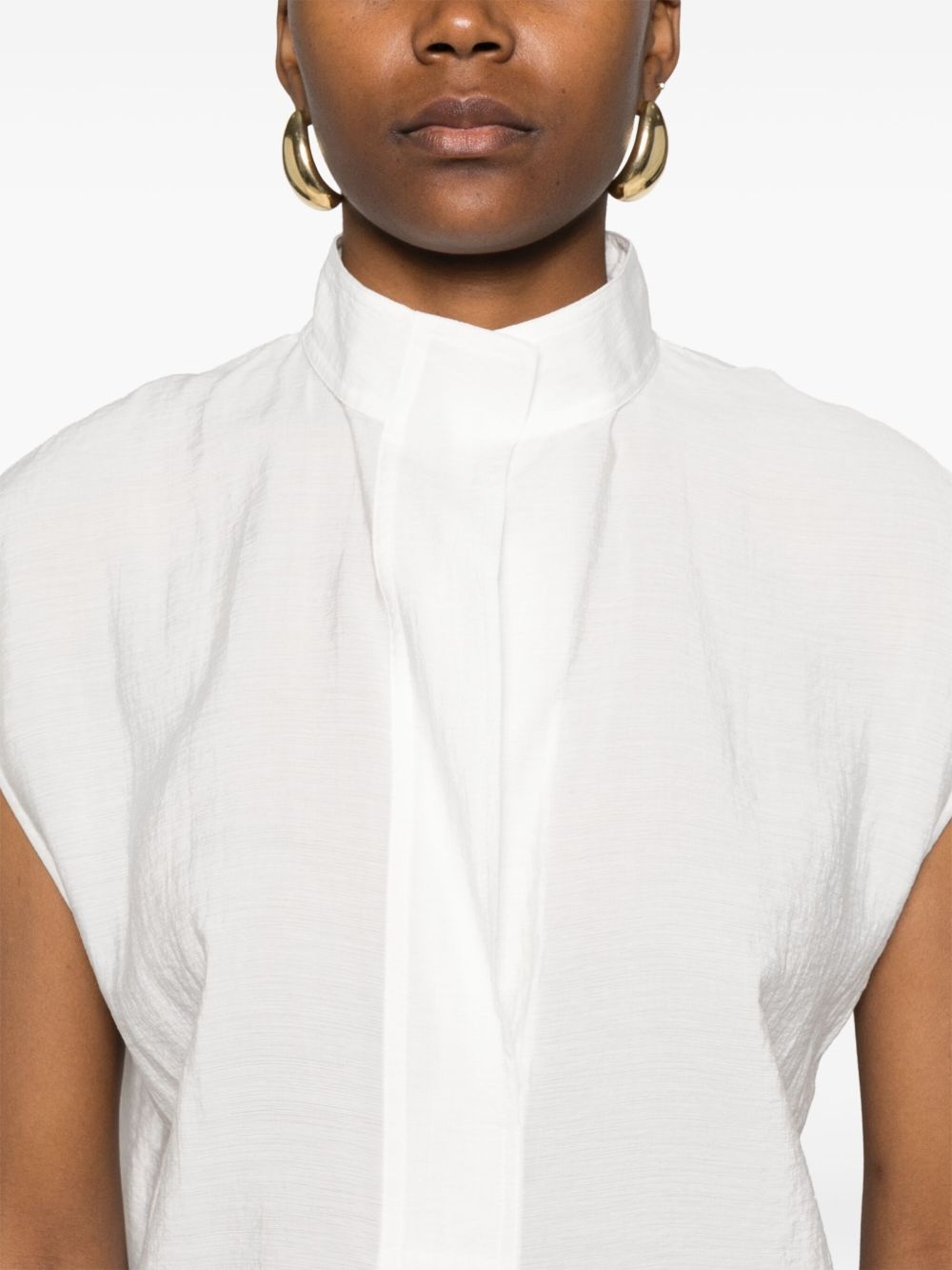 voile cap-sleeve blouse - 5