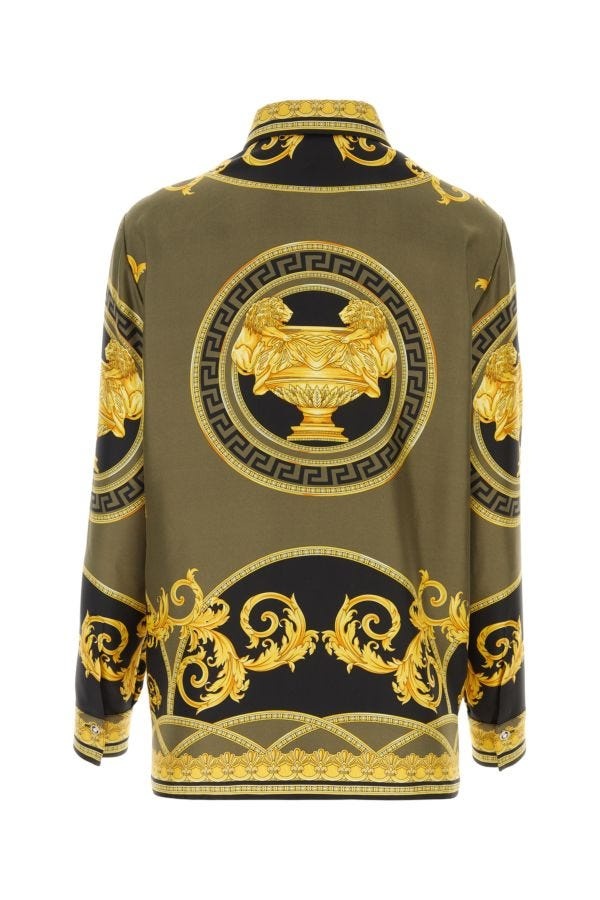 Versace Woman Formal Shirt Silk Twill Fabric With Baroque Coupe - 2