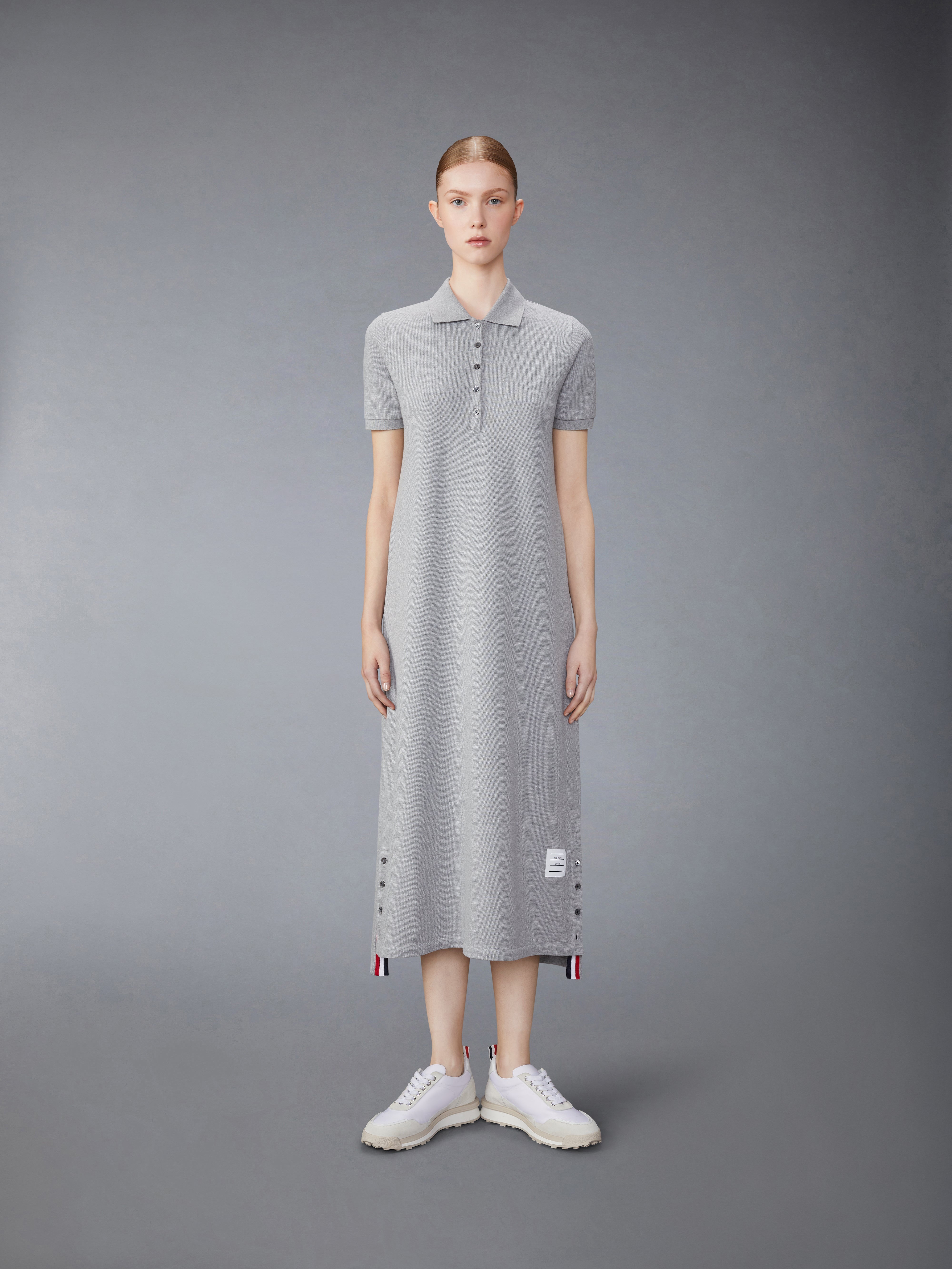 CLASSIC COTTON PIQUE CENTER BACK STRIPE MAXI POLO SHIRTDRESS - 2