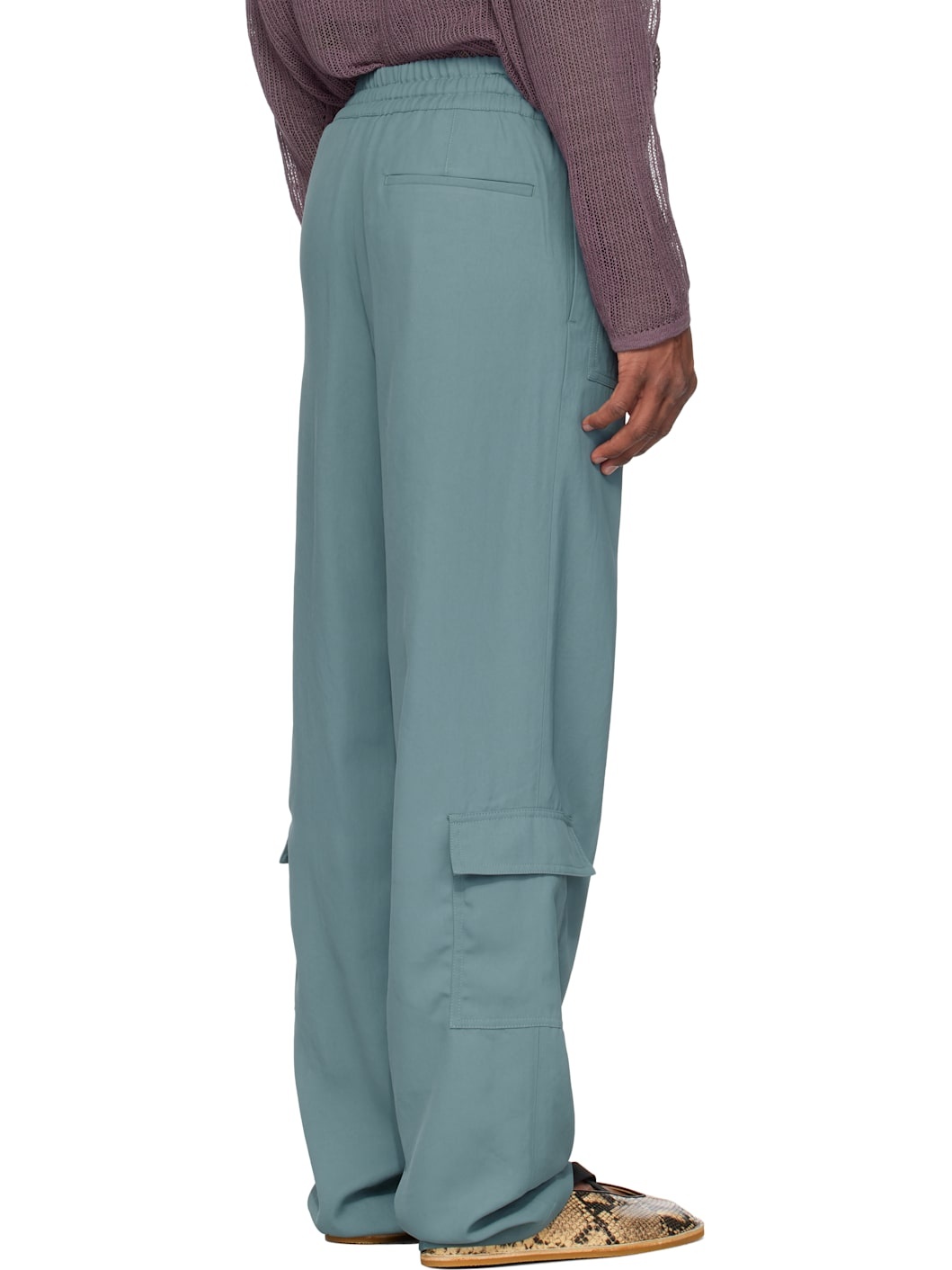 Blue Twill Cargo Pants - 3
