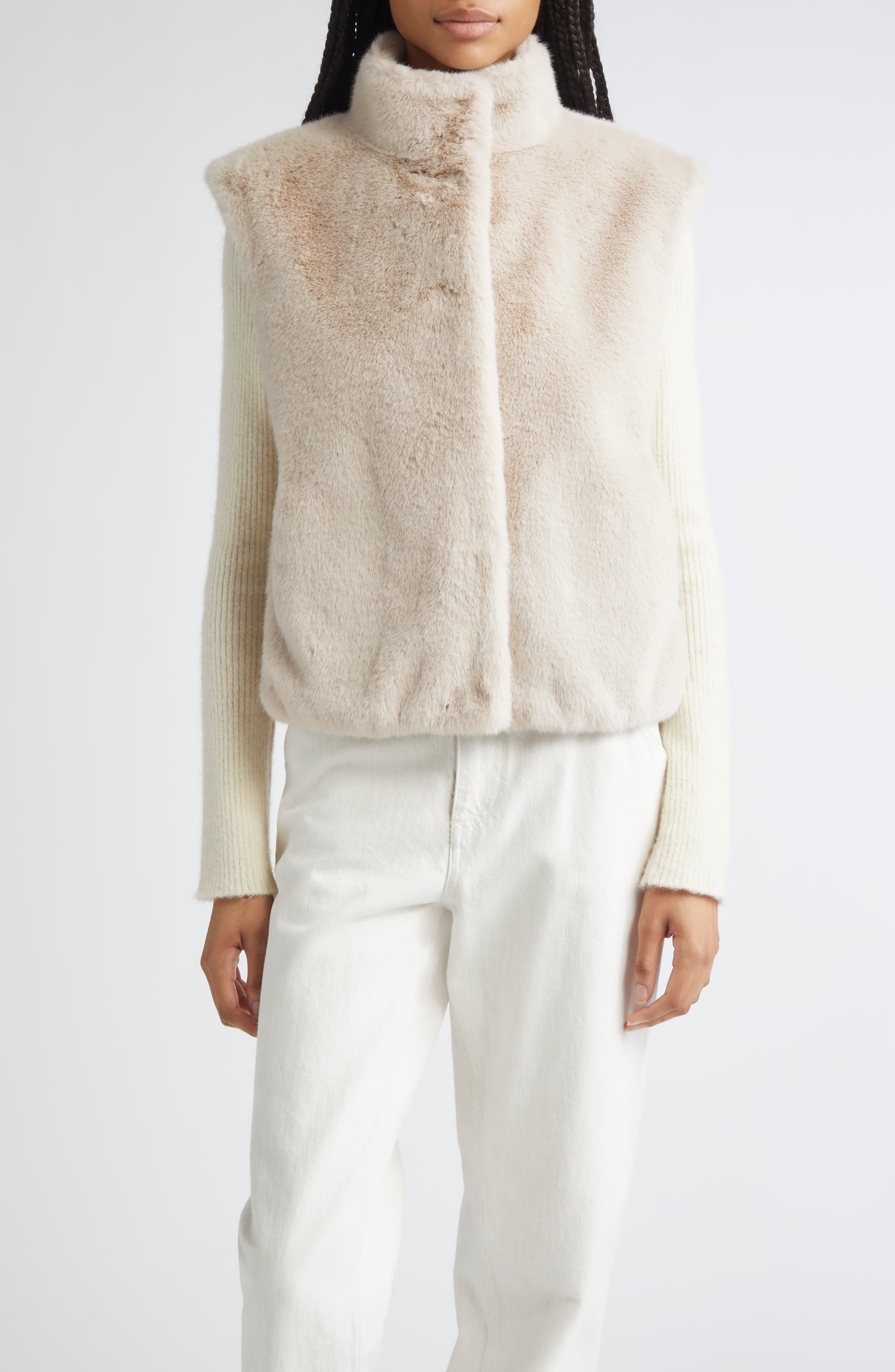 Herno Faux Fux Vest in Chantilly at Nordstrom - 1