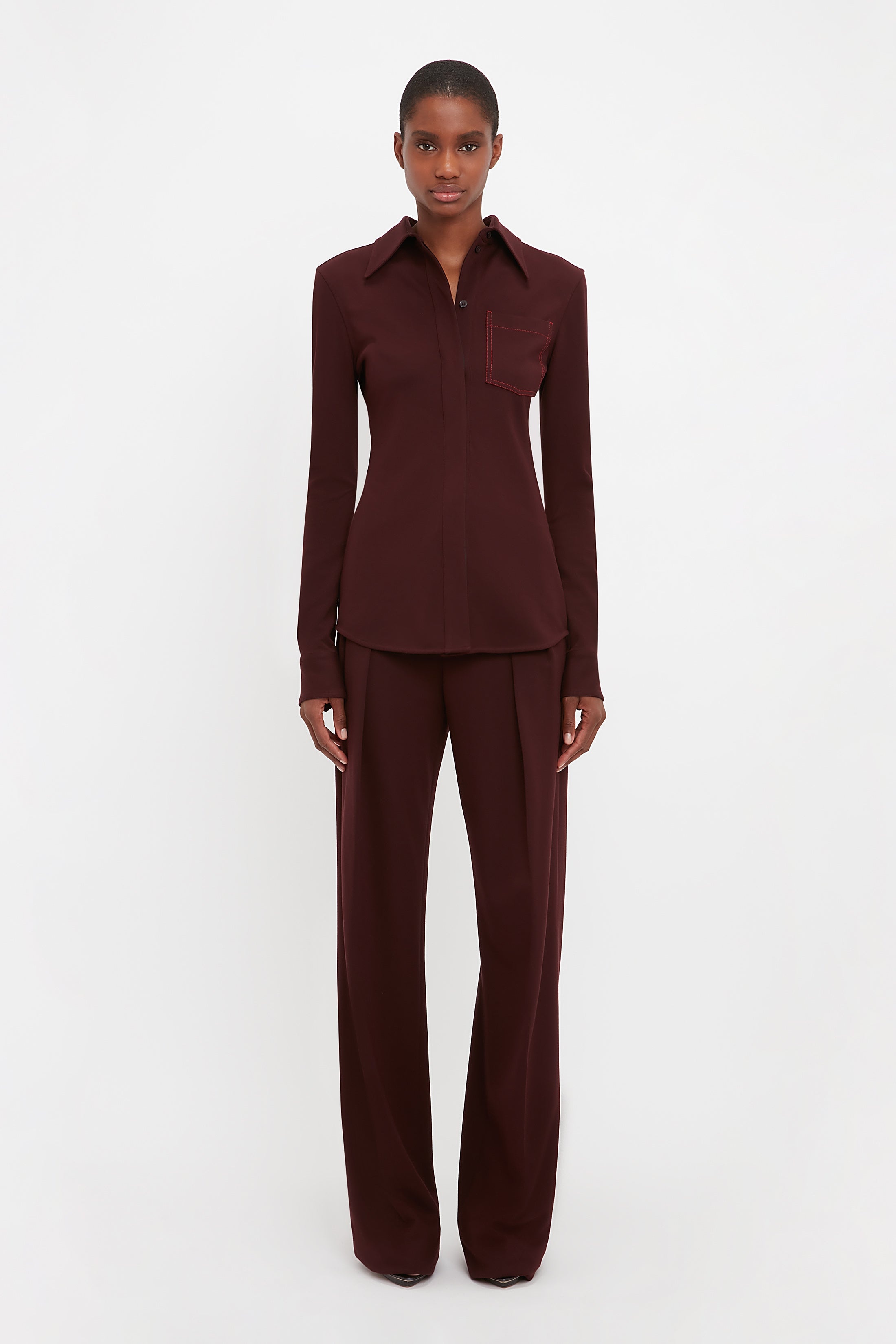 Slim Fit Shirt In Rosewood - 2