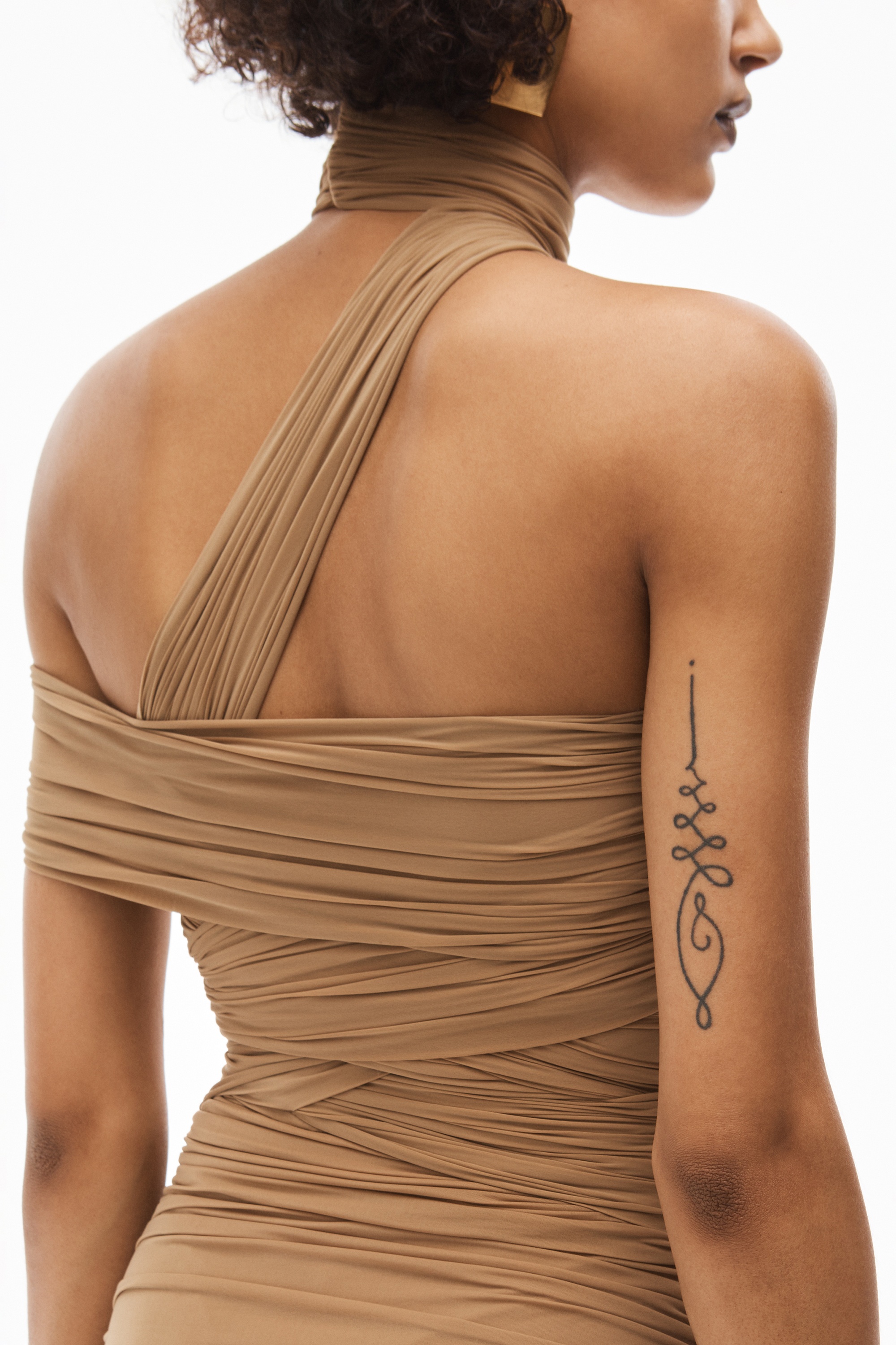RUCHED HALTER DRESS IN HOSIERY JERSEY - 6