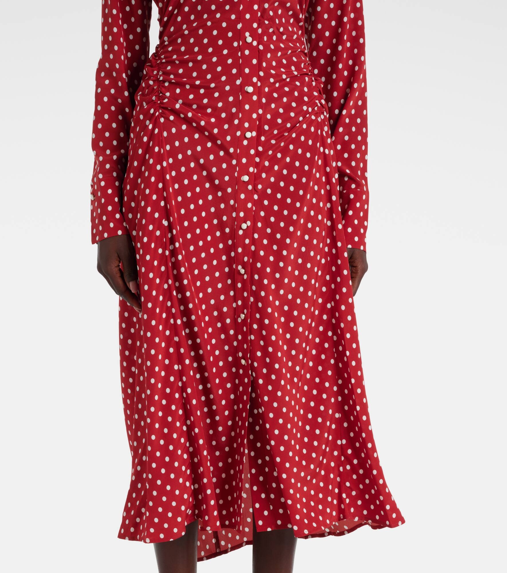 Lex polka-dot silk-blend midi dress - 5