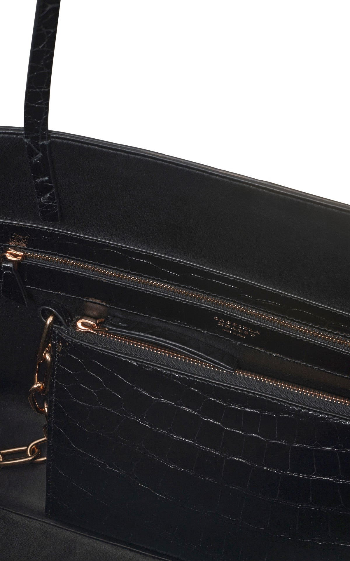 Croco Tote Bag in Black Crocodile Leather - 5