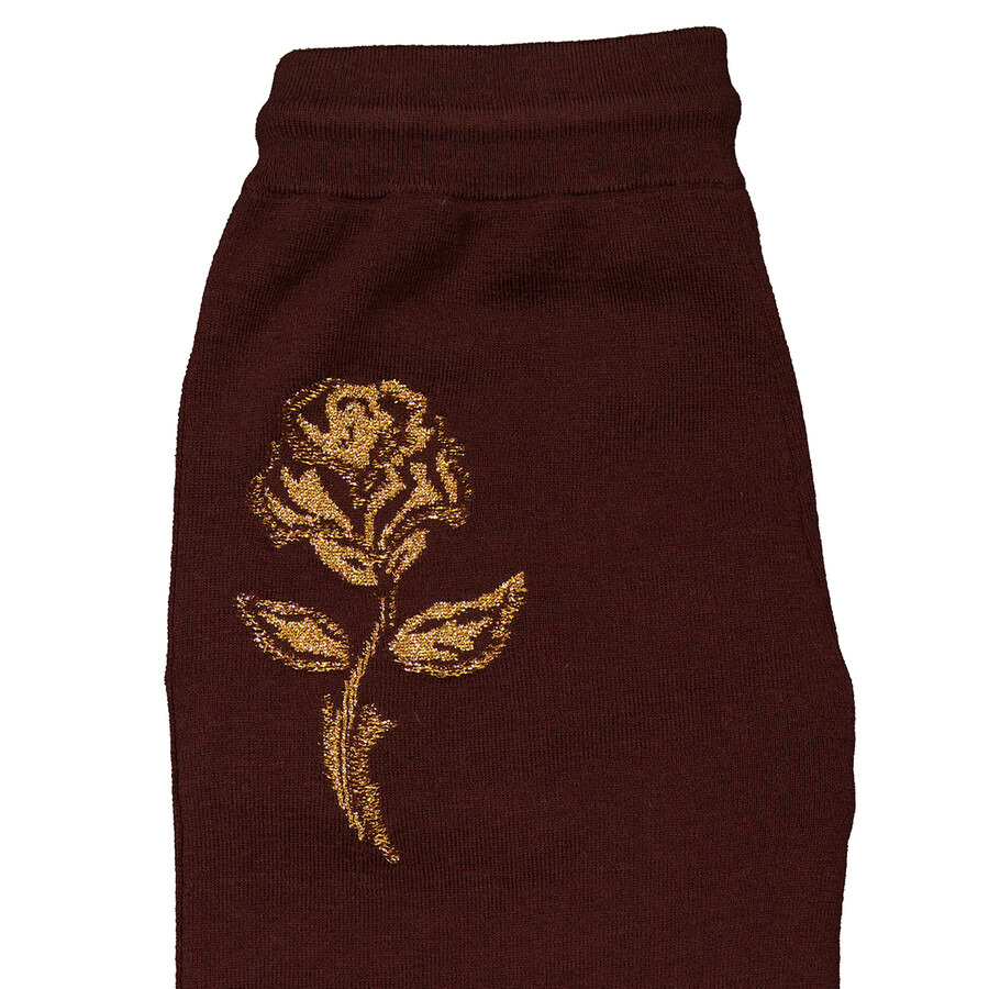 Burberry Rose Print Wool Track Pants - 7