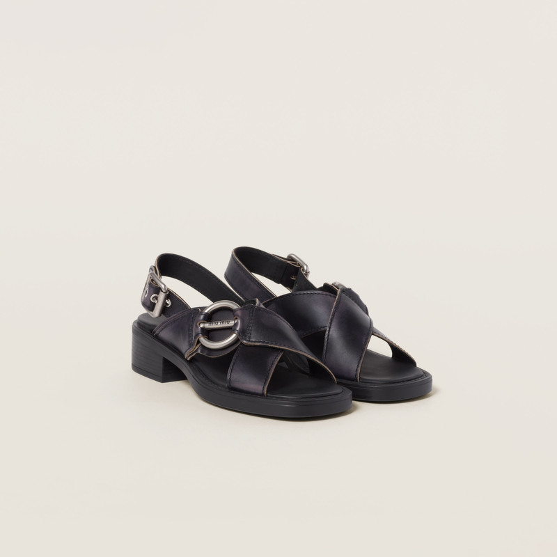 Bleached leather sandals 1