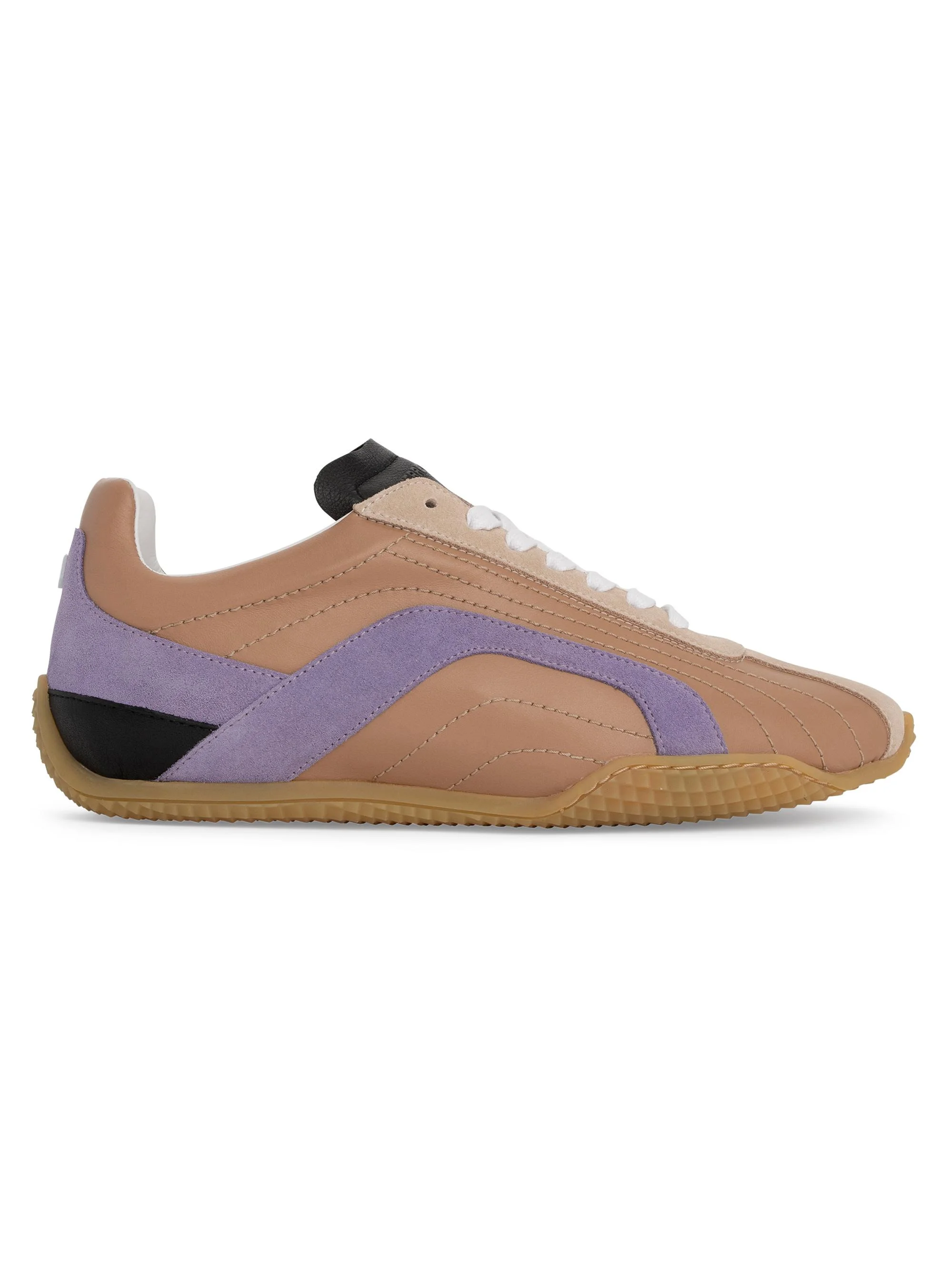 Women's Jump Two-Tone Leather Low-Top Sneakers - Cafe Multi Capuccino - 1