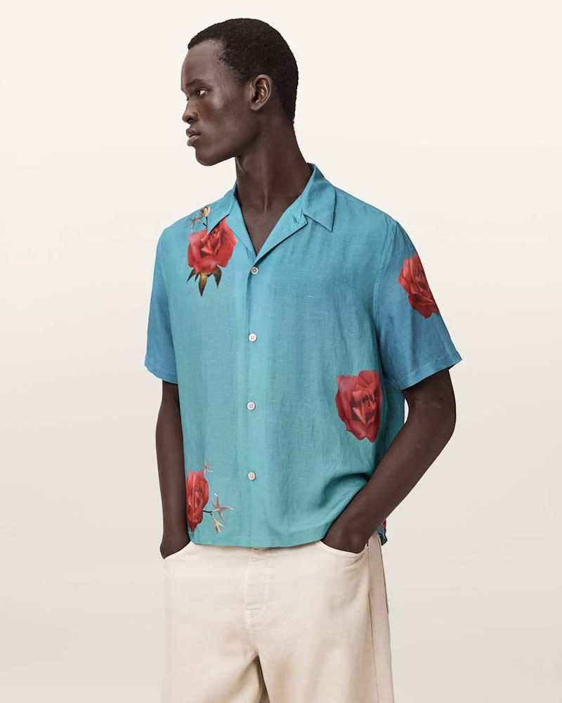 ALLSAINTS FLEUR FAZED BOXY SHORT SLEEVE SHIRT outlook