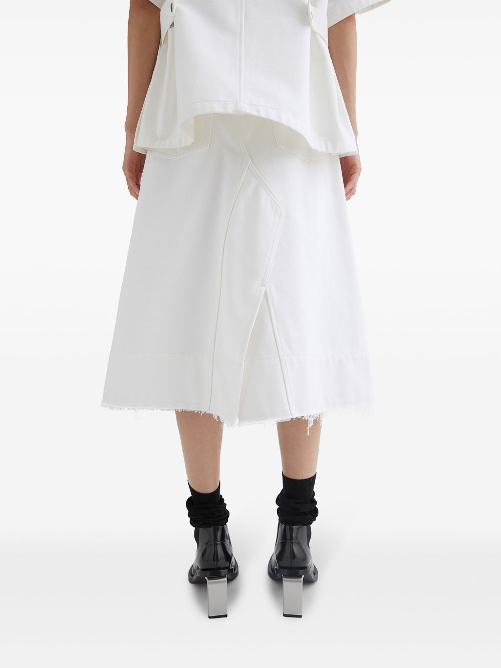 A-line panelled denim skirt - 4