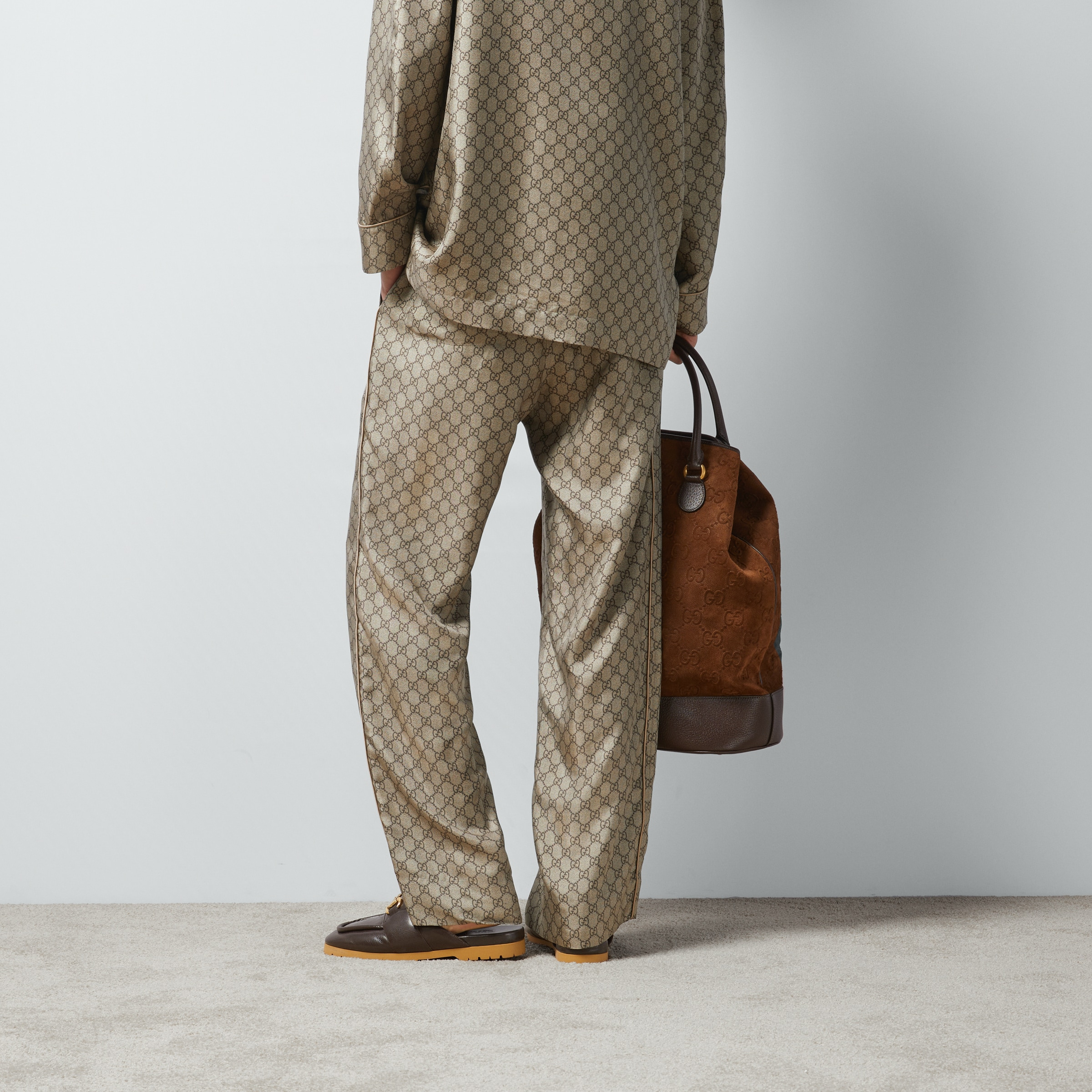 GG supreme print silk pant - 6