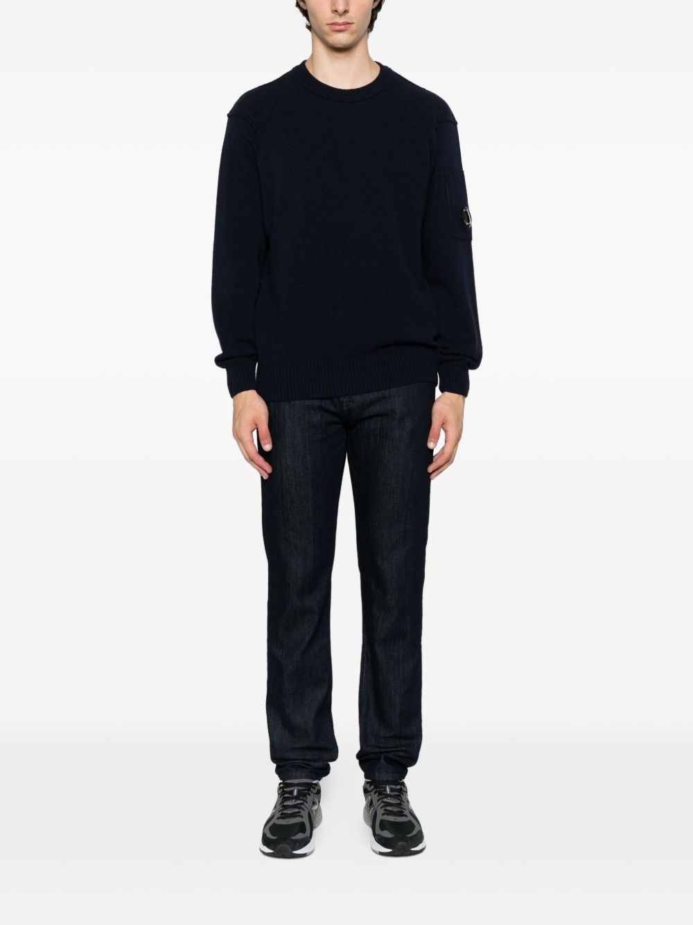 lens-detail crew-neck sweater - 2