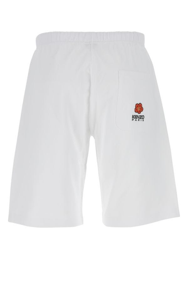 White stretch cotton bermuda shorts - 2