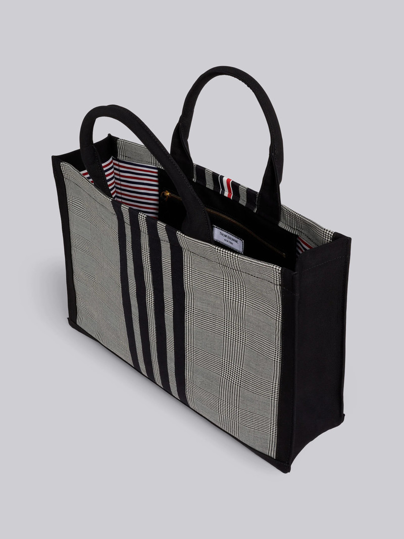 Black and White Wool Prince of Whales Print Tote 5