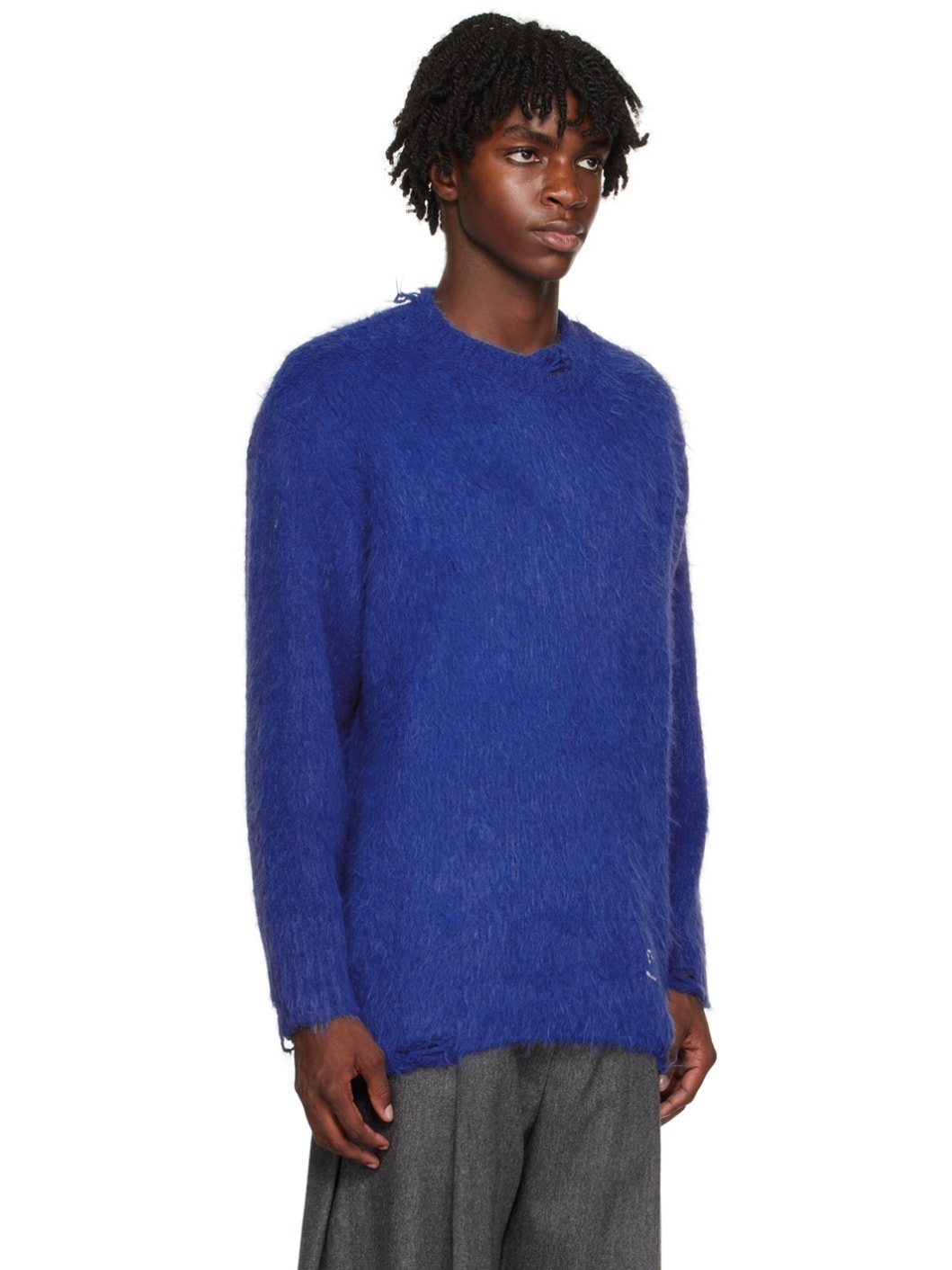 Blue Distressed Sweater - 2