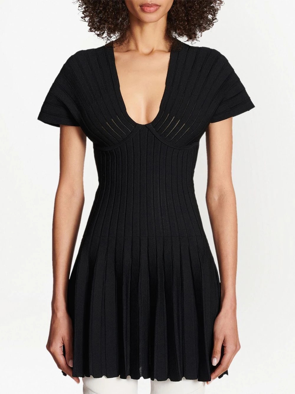 Pleated Mesh mini dress - 5