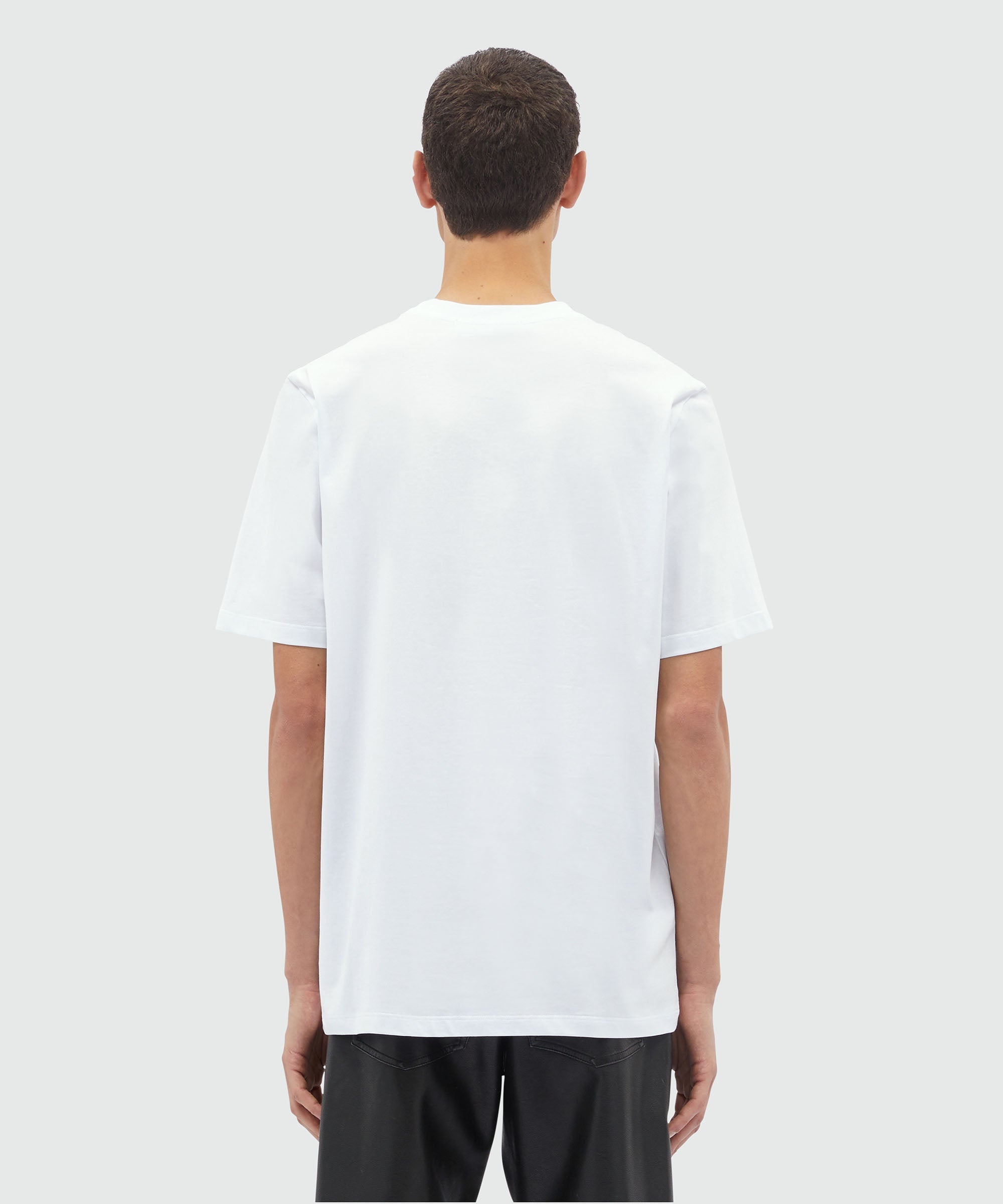 White jersey brushstroke logo T-Shirt - 3