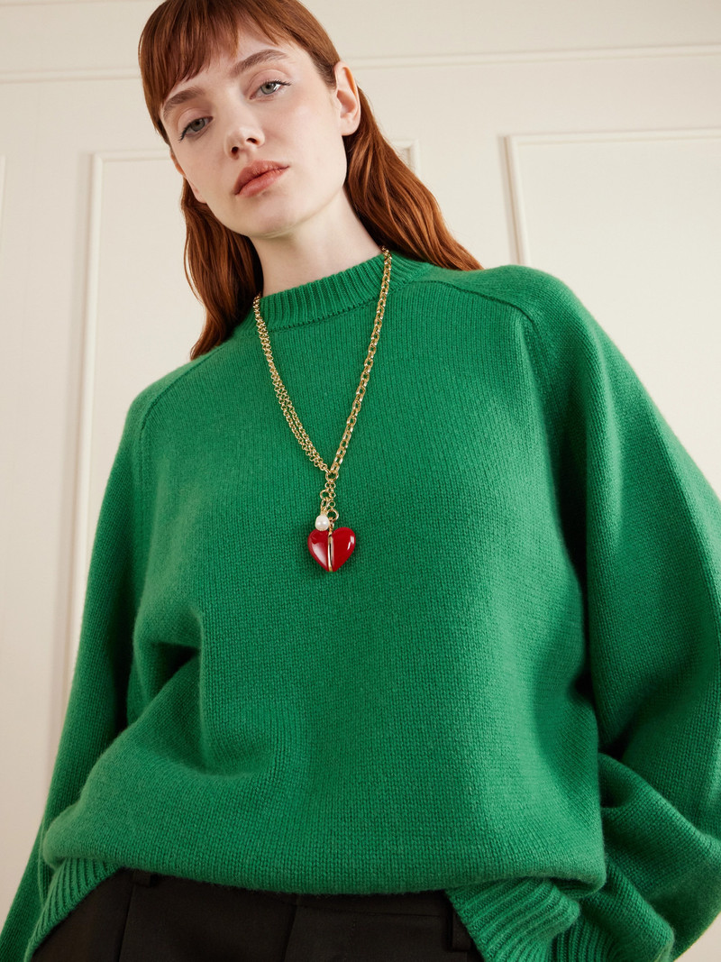 ROXANNE ASSOULIN The Stone Bar Gold-tone, Carnelian And Pearl Necklace outlook