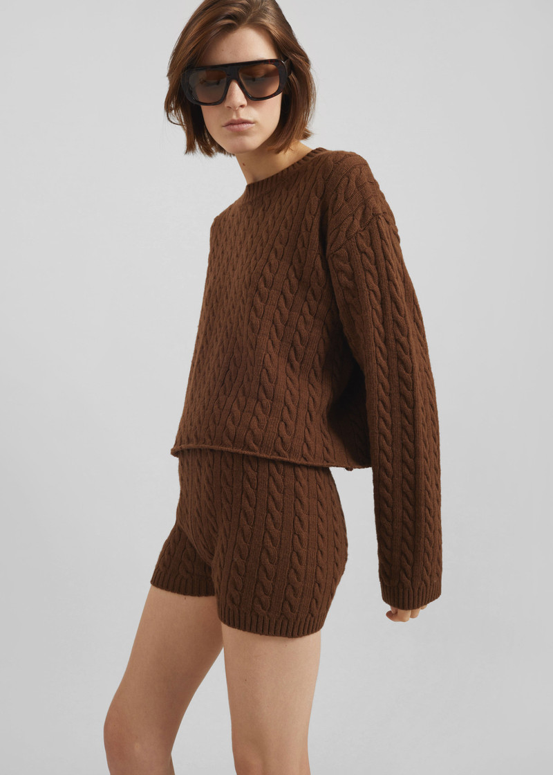 Brisbane Cropped Boxy Sweater - Brown 5