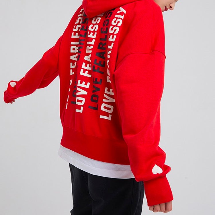 (WMNS) Converse Love The Progress 2.0 Oversized Pullover Hoodie 'Red' 10020734-A02 - 5