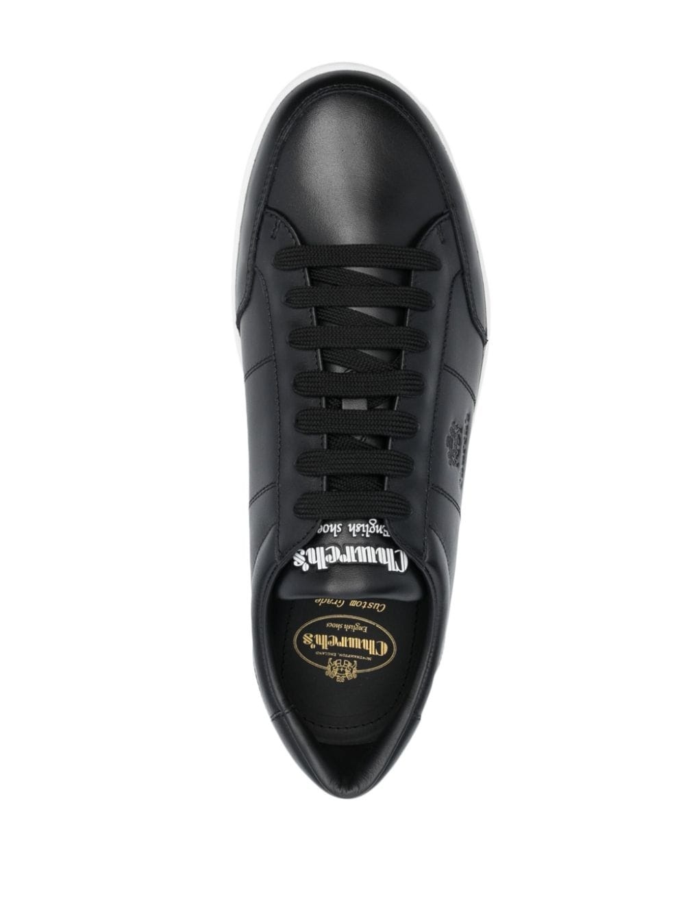 logo-debossed leather sneakers - 8