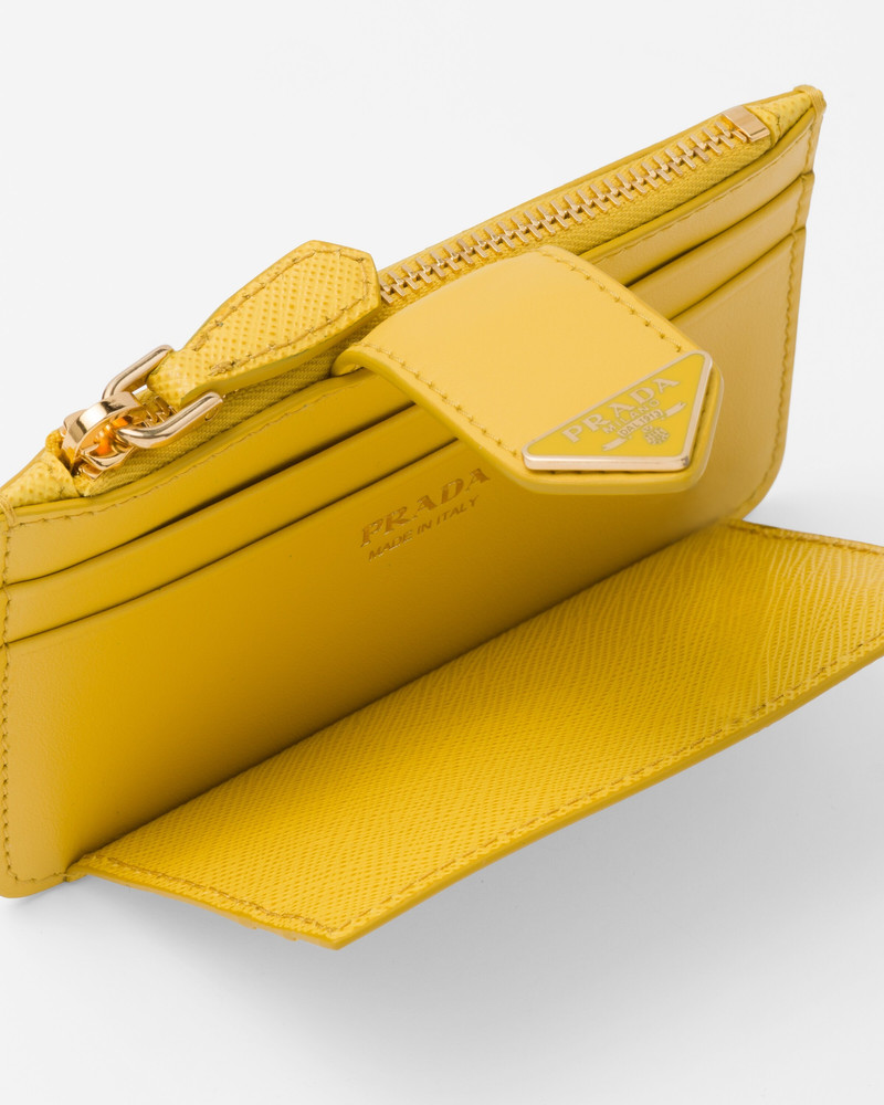 Prada Saffiano and smooth leather card holder outlook
