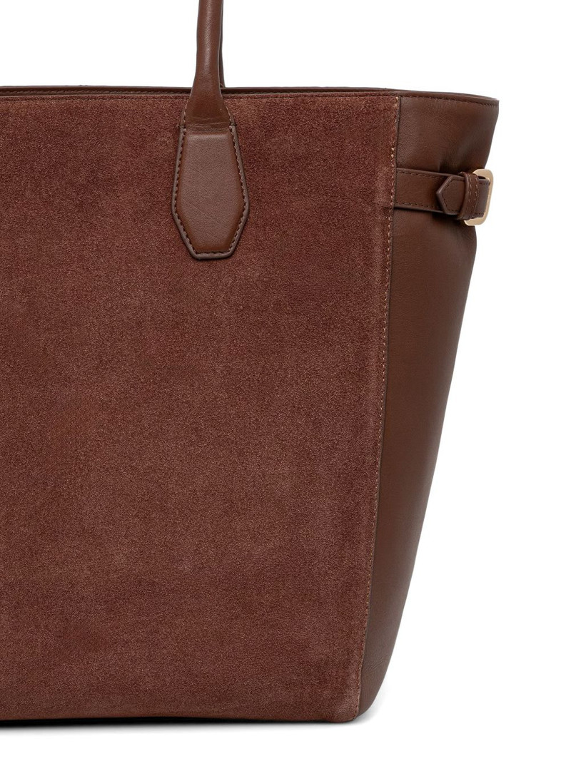 Anitha suede-panel tote bag 3
