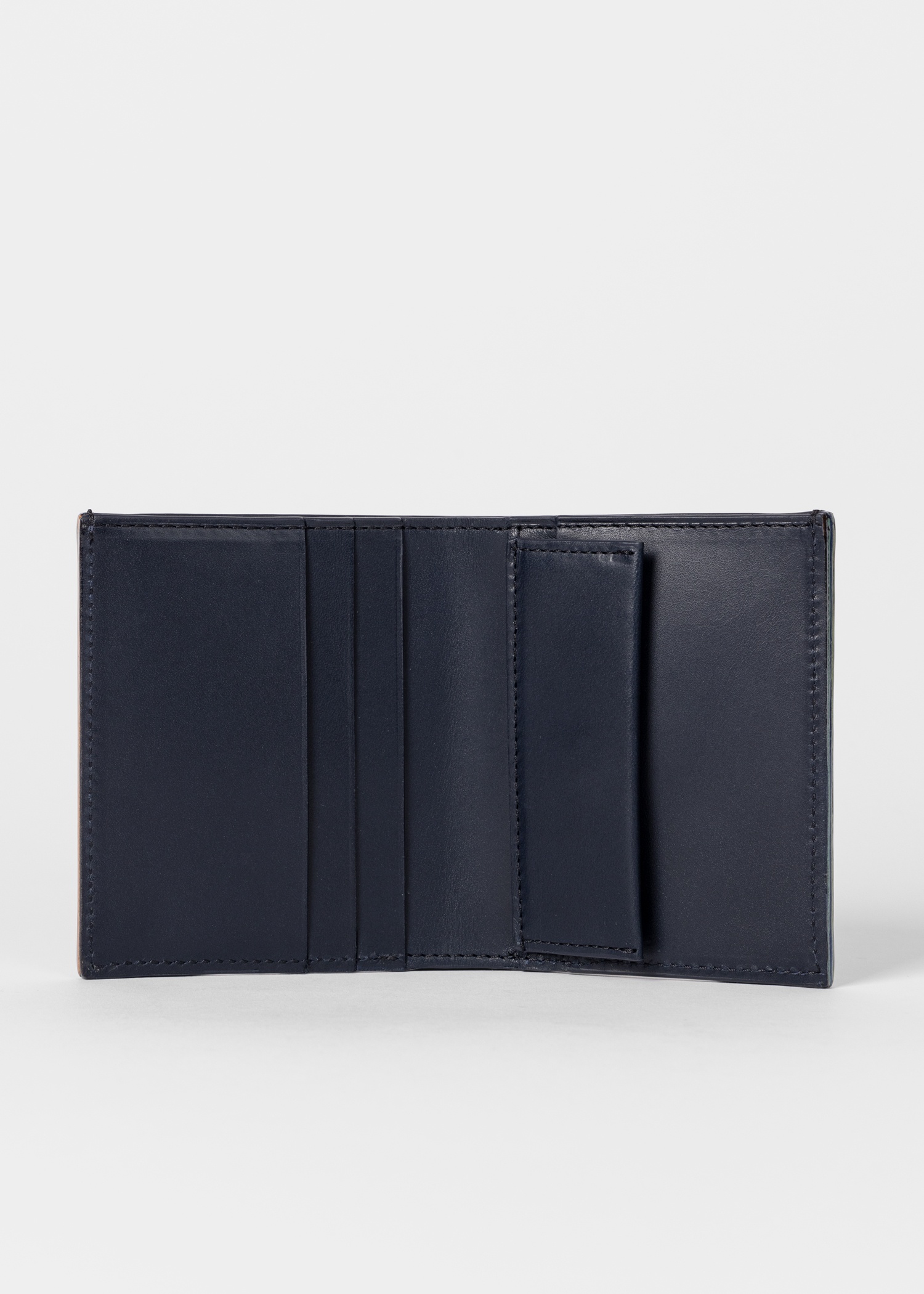 Dark Navy Leather Billfold And Coin Wallet 6