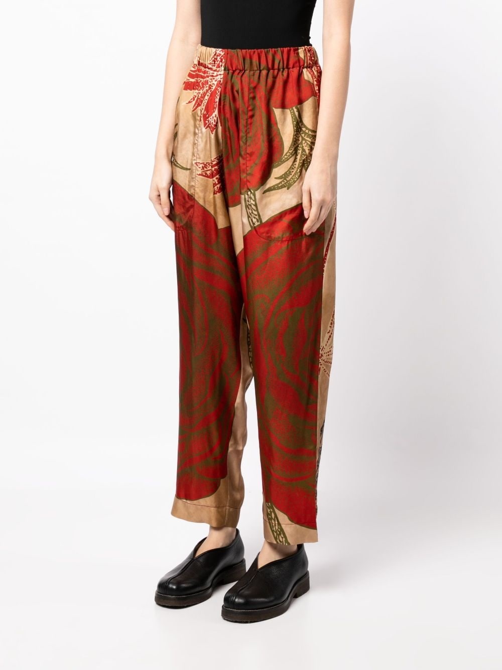 floral-print tapered trousers - 3