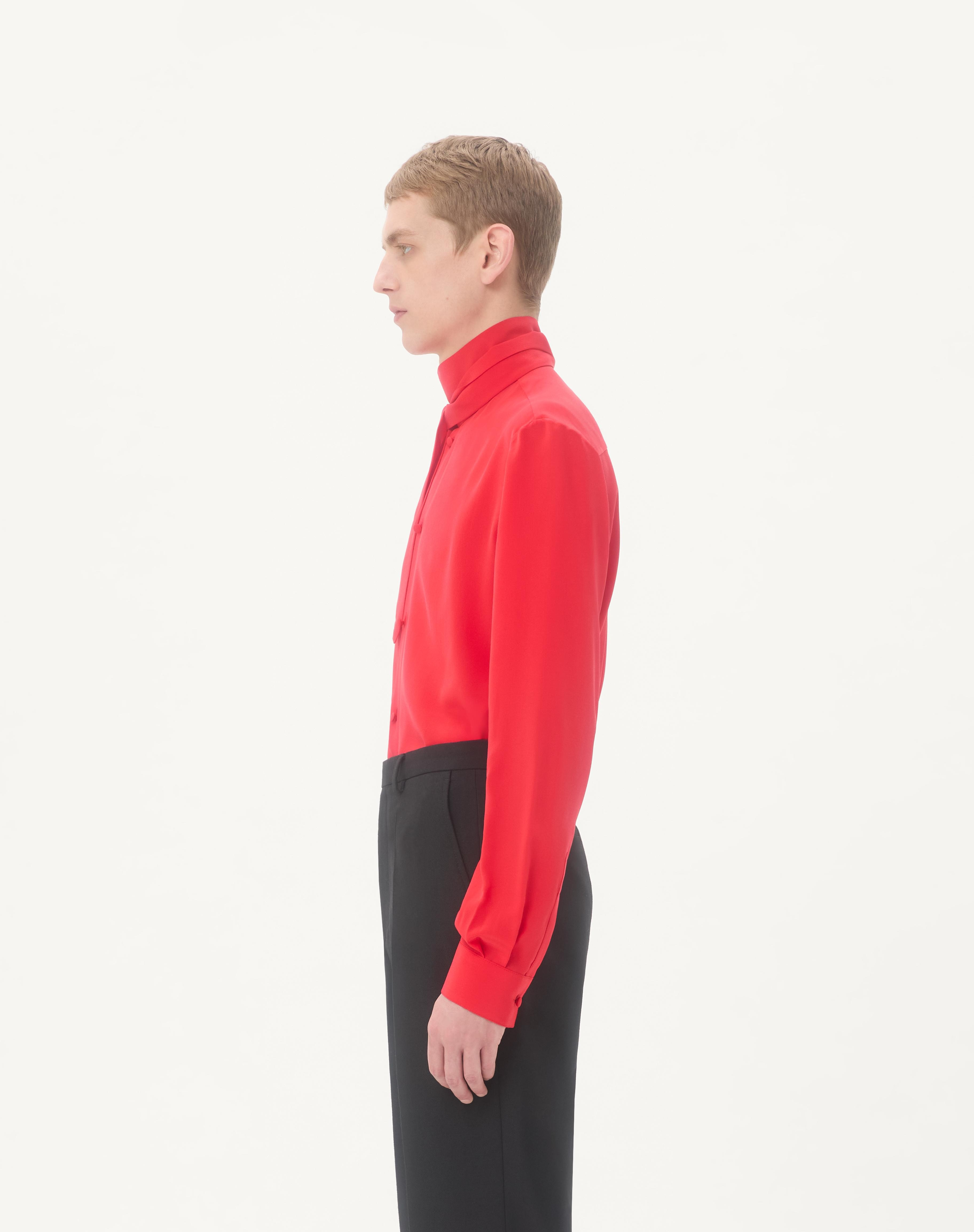VALENTINO CREPE DE CHINE SILK SHIRT WITH SCARF COLLAR - 6