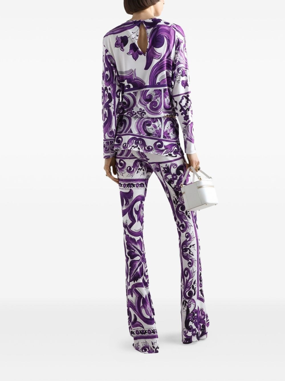 Maiolica print trousers - 4