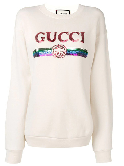 GUCCI sequin logo sweatshirt outlook