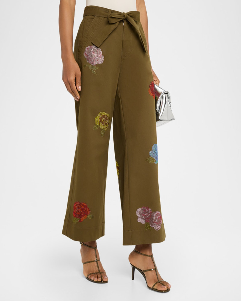 Wide-Leg Heatset Roses Pants 4