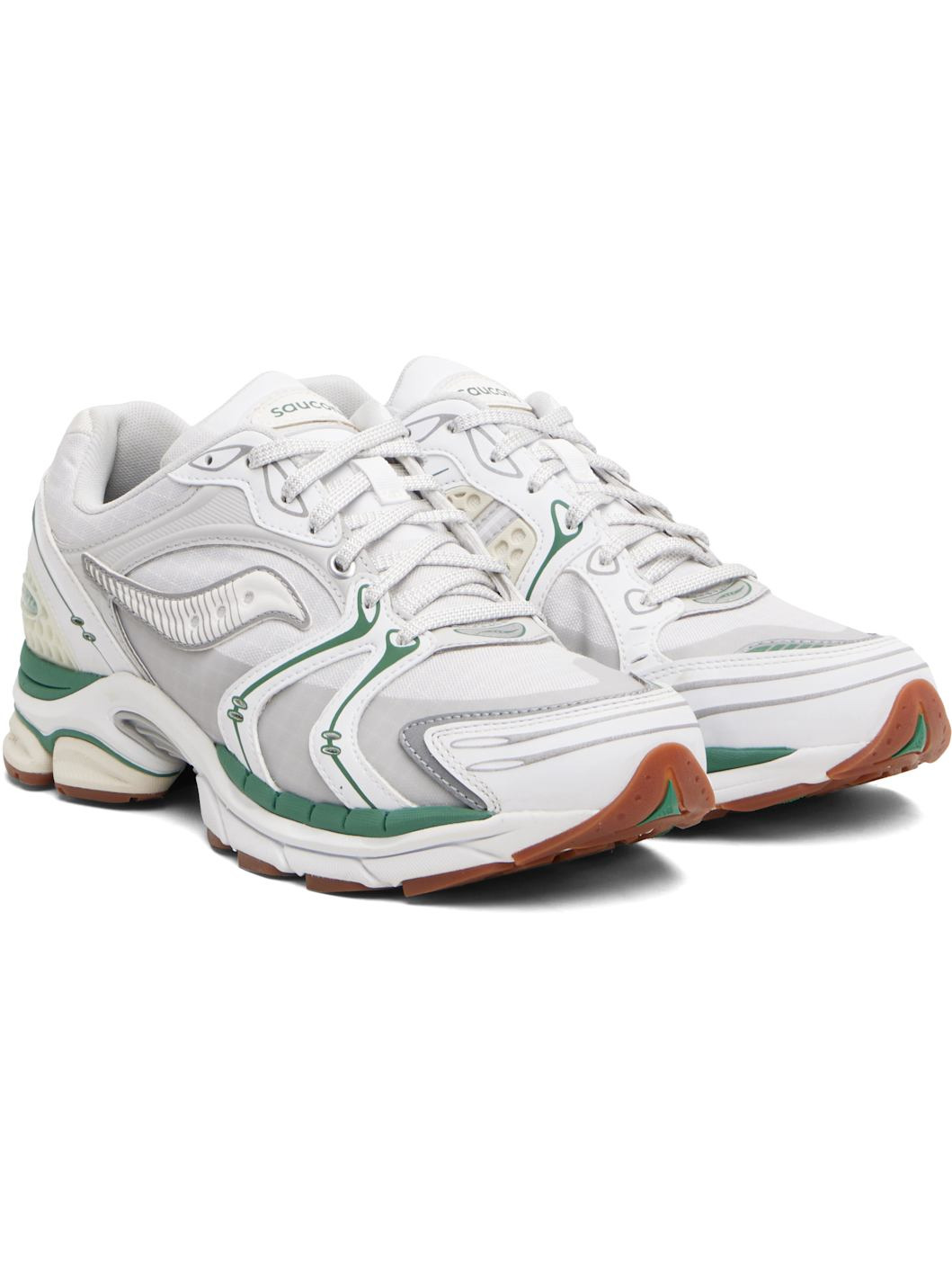 White & Green ProGrid Triumph 4 Sneakers - 4