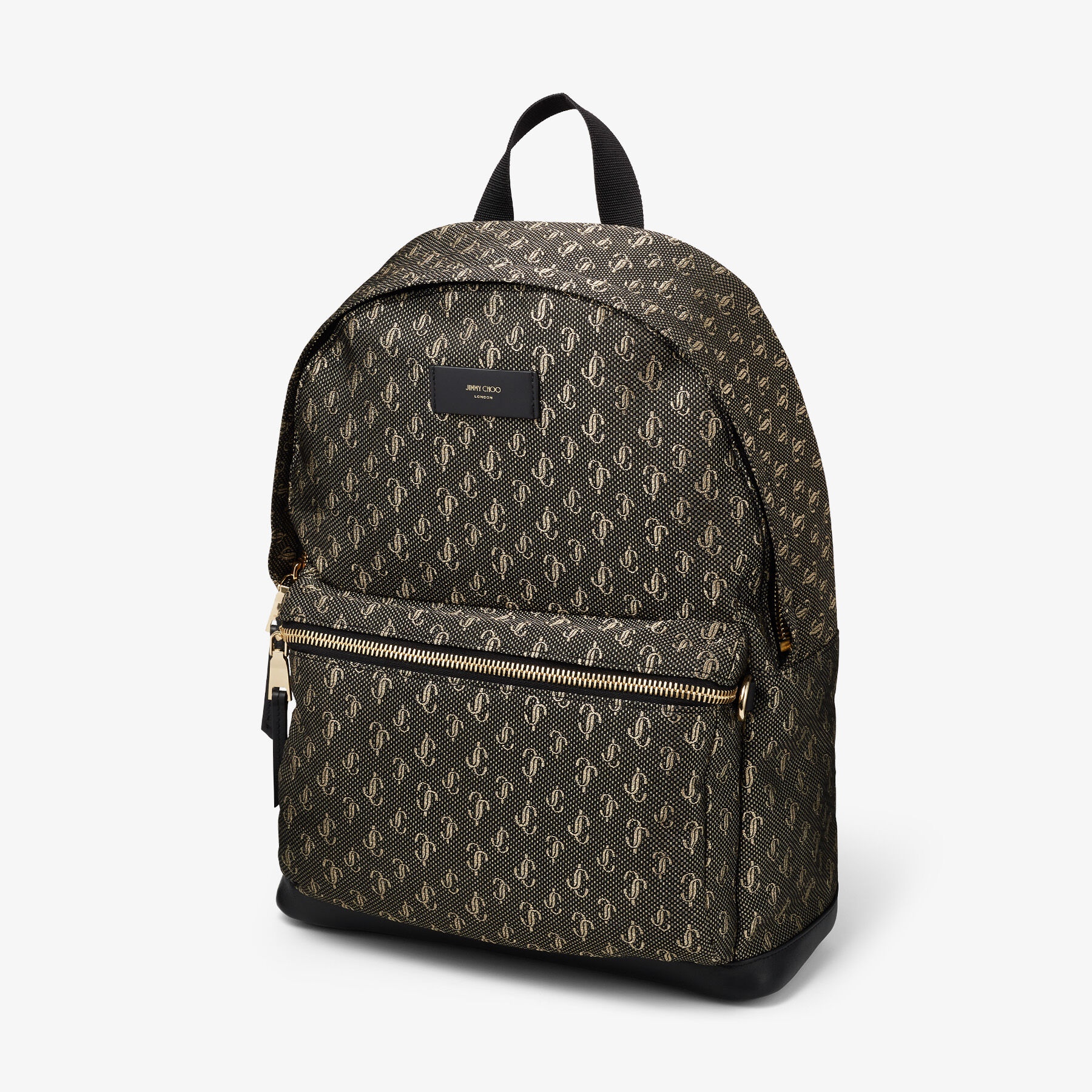 Wilmer
Black and Gold JC Monogram Jacquard Lurex and Soft Shiny Calf Leather Backpack - 3