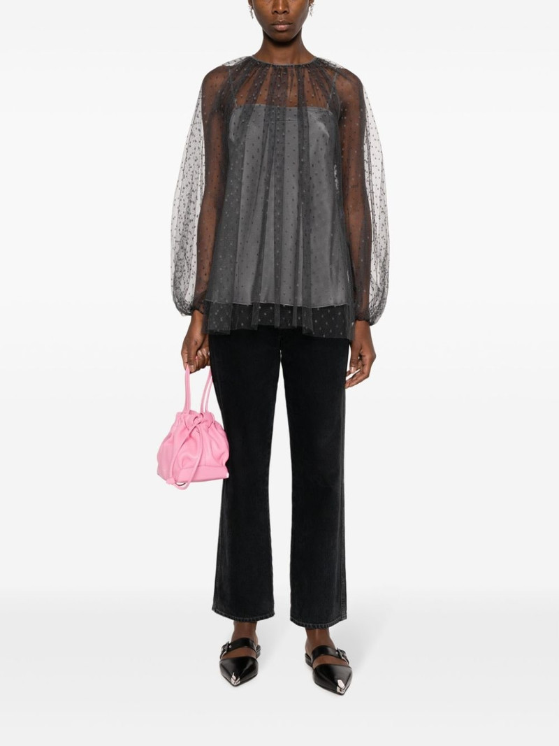 REDValentino polka-dot tulle blouse outlook