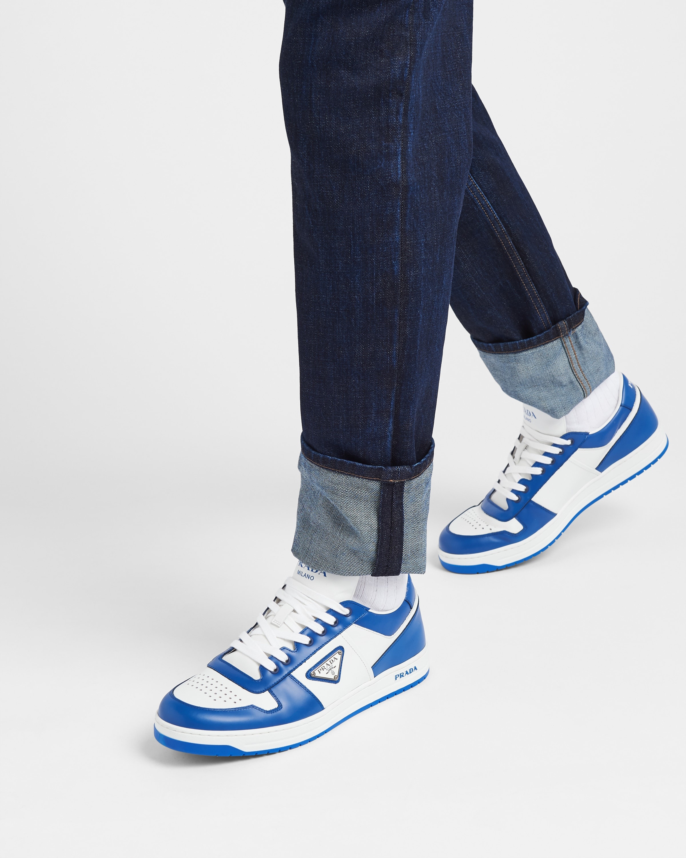 Prada Downtown leather sneakers | REVERSIBLE