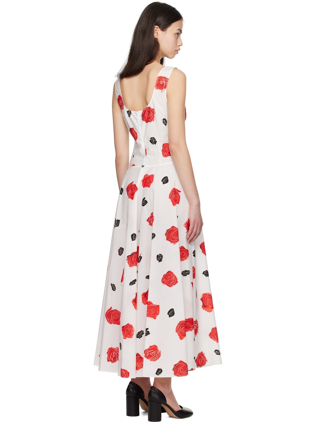 White Iris Cotton Poplin Maxi Dress - 3