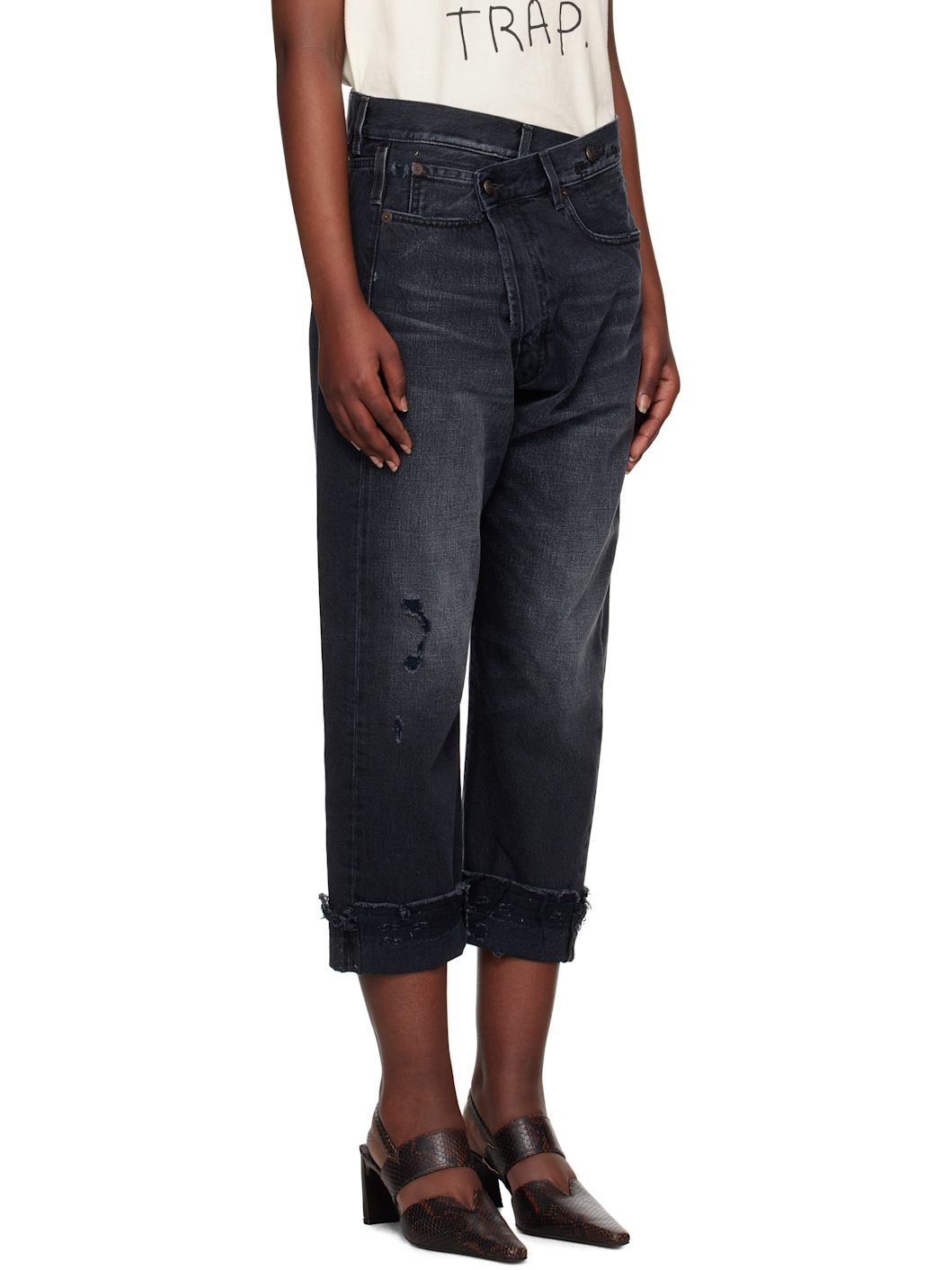 Black Crossover Jeans - 2