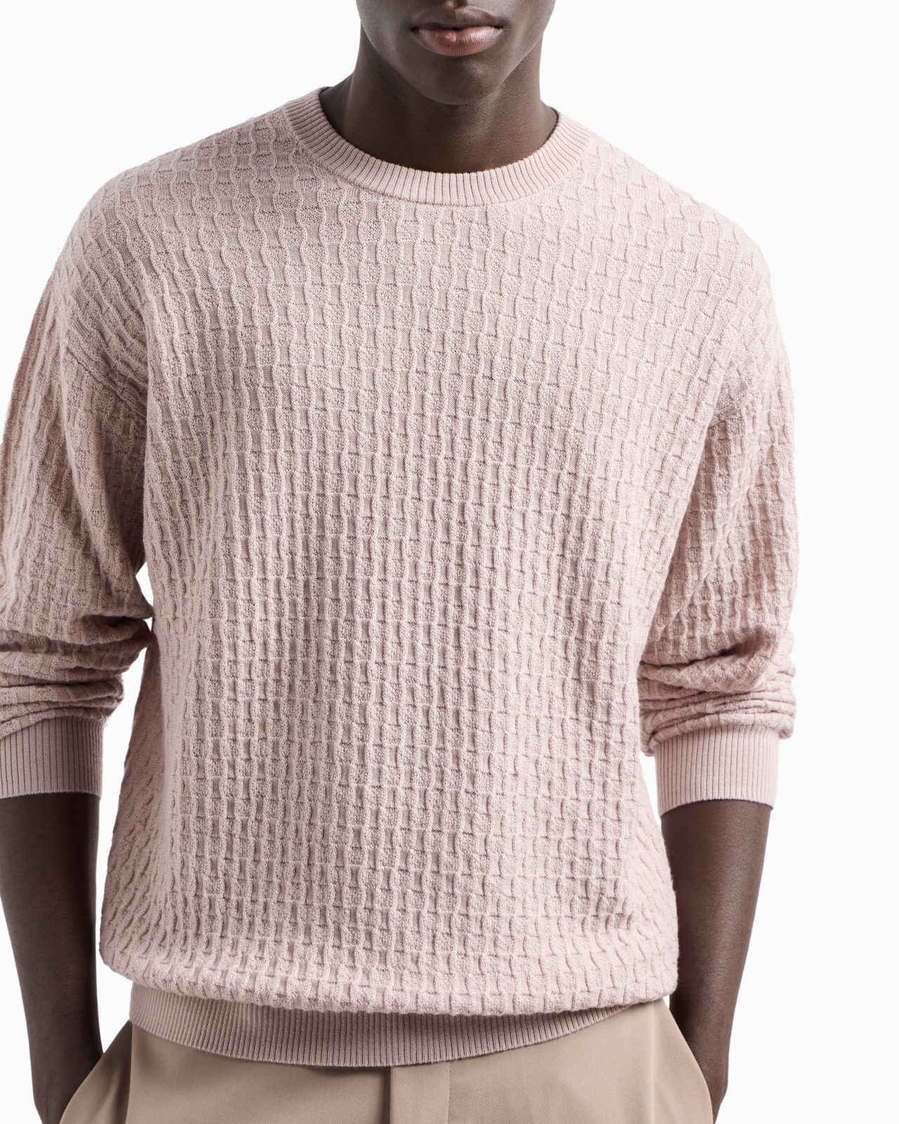Tuck-stitch virgin wool jumper - 5