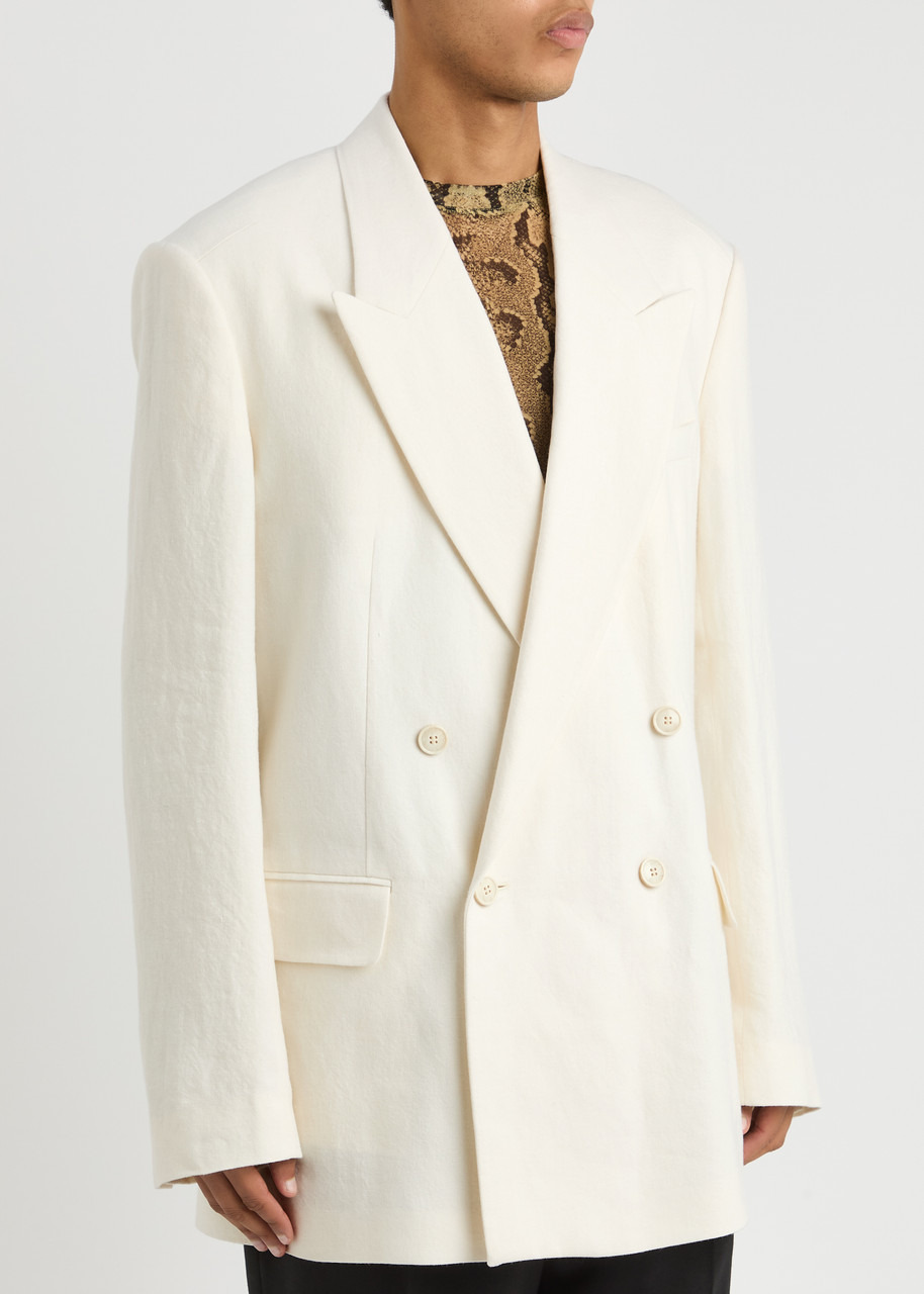 Dries Van Noten Bishop Double-breasted Linen-blend Blazer - 2