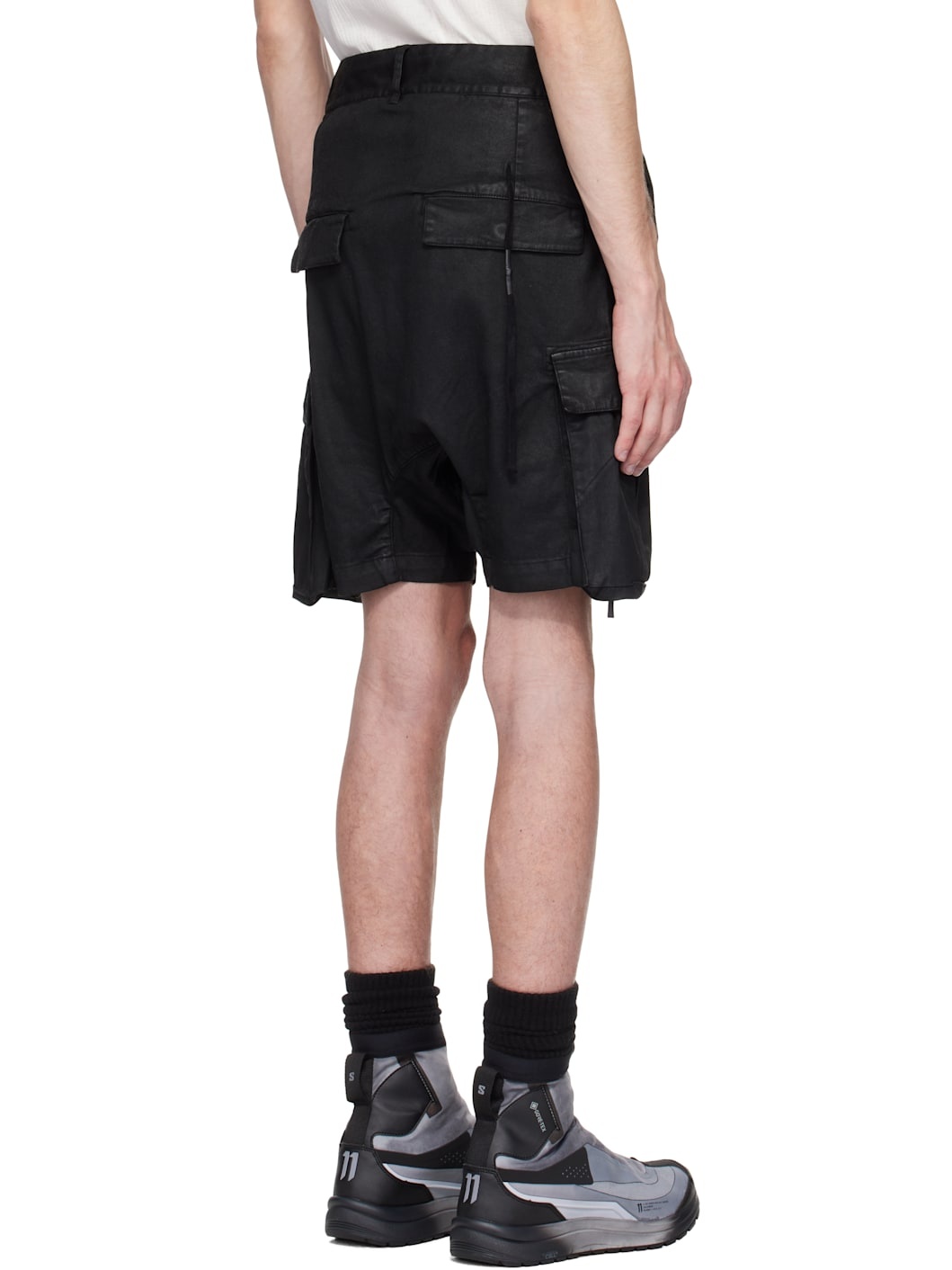 Black Coated Object Shorts - 3
